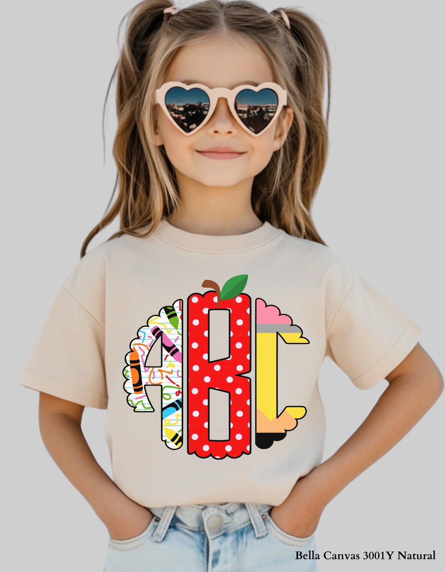 Custom ABC Back to School Shirt – Personalized Kids Monogram Design (Youth & Toddler Sizes)