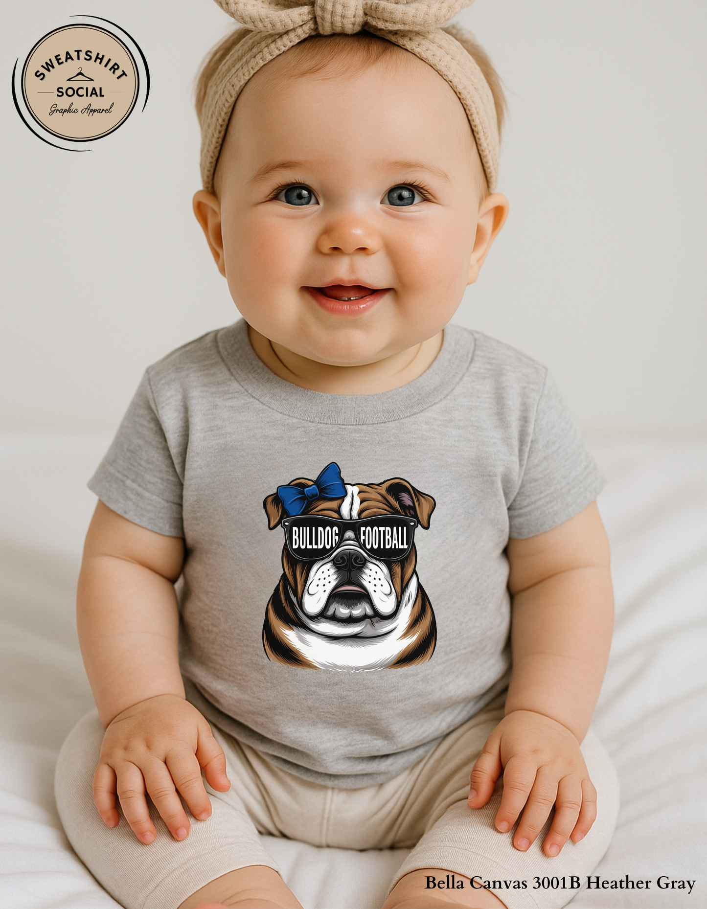 Kids Bulldog Football Mascot Tee – Cute Game Day Shirt (Youth Sizes)