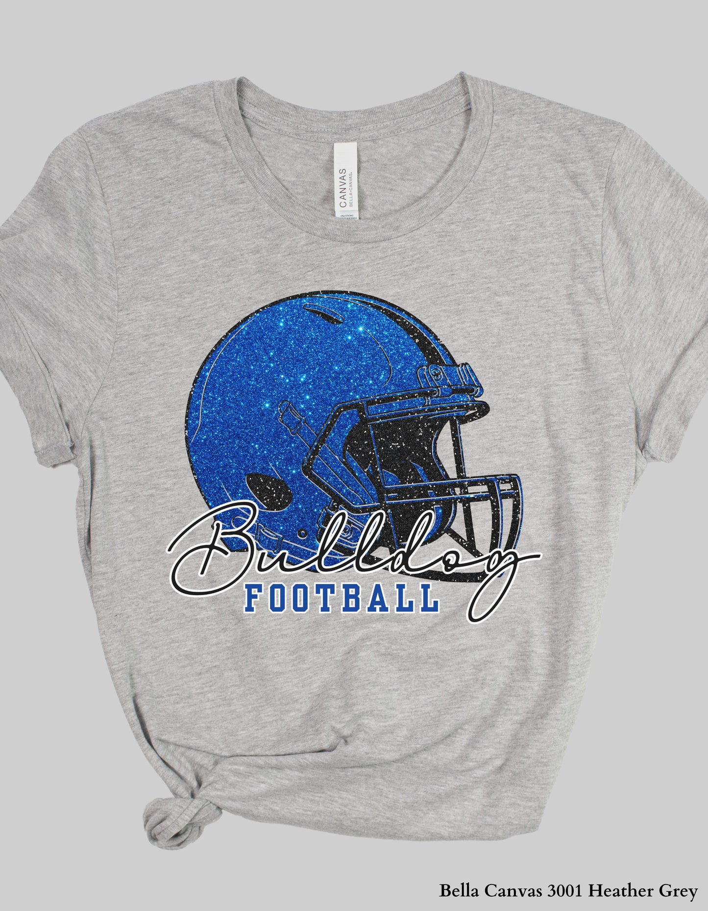 Gold Hill Bulldogs Football Shirt – Faux Glitter Helmet Design (Adult Game Day Tee or Sweatshirt)