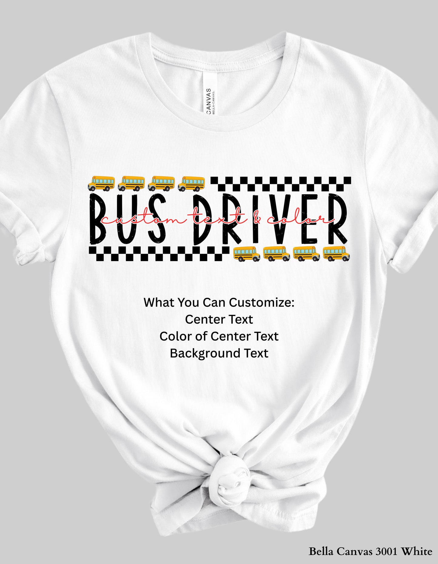 Custom Bus Driver Shirt – School Bus Design Tee or Sweatshirt (Adult Sizes, Back to School Staff Gift)