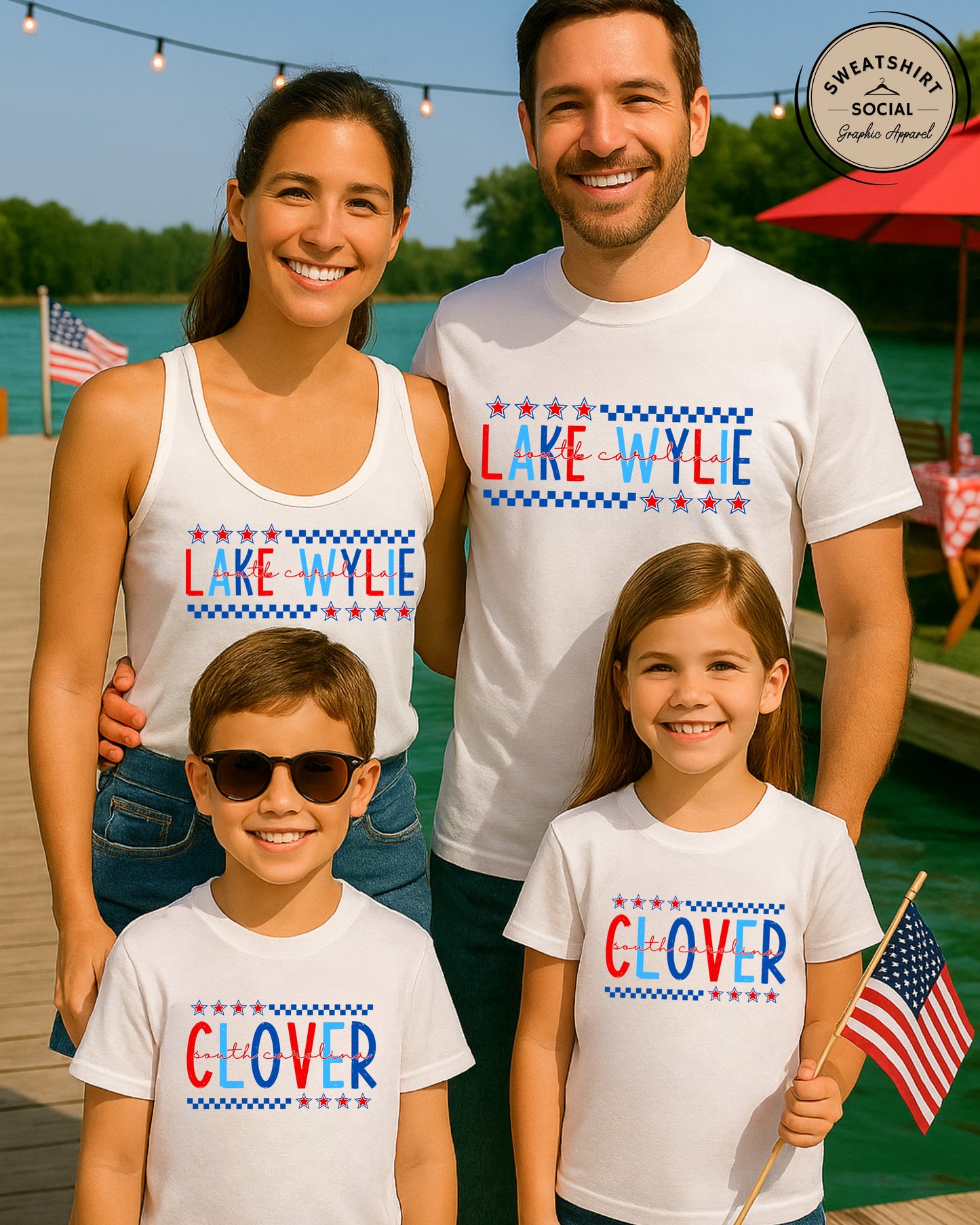 Kids’ Clover Fourth of July Shirt – Patriotic Hometown Tee (Infant, Toddler & Youth Sizes)