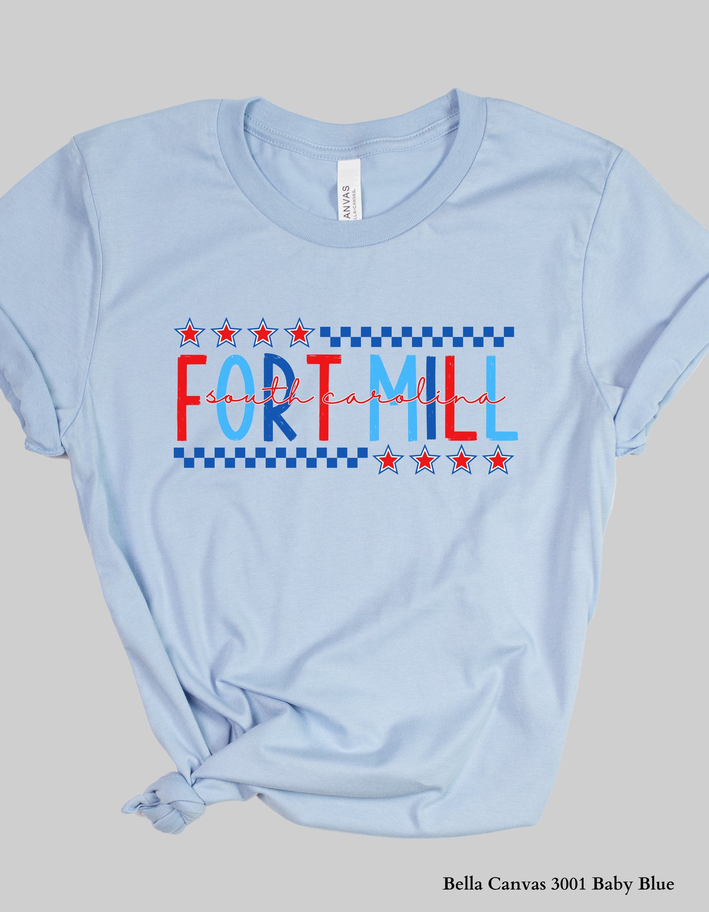 Fort Mill SC Fourth of July T-Shirt – Patriotic Red, White & Blue Hometown T-Shirt