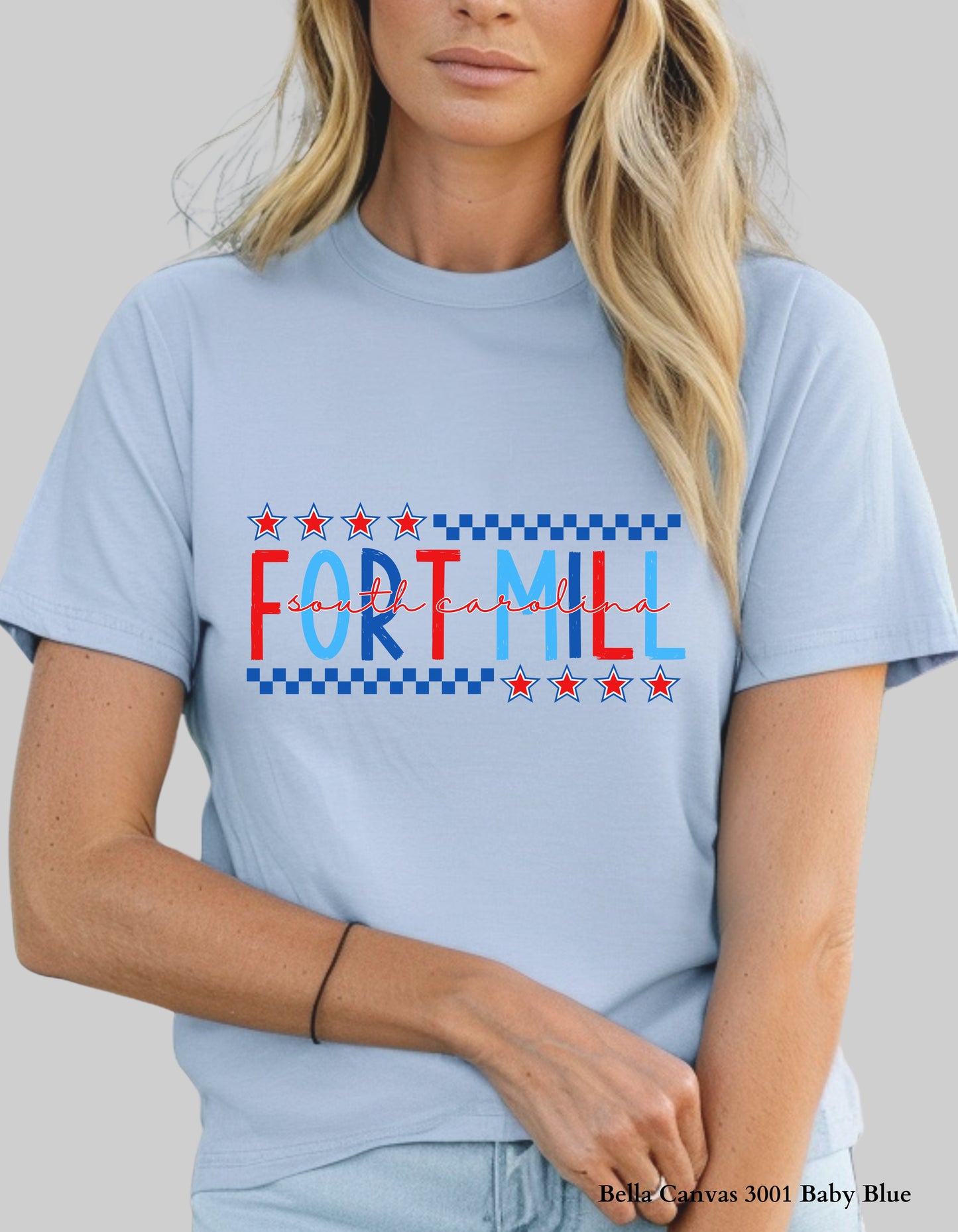 Fort Mill SC Fourth of July T-Shirt – Patriotic Red, White & Blue Hometown T-Shirt