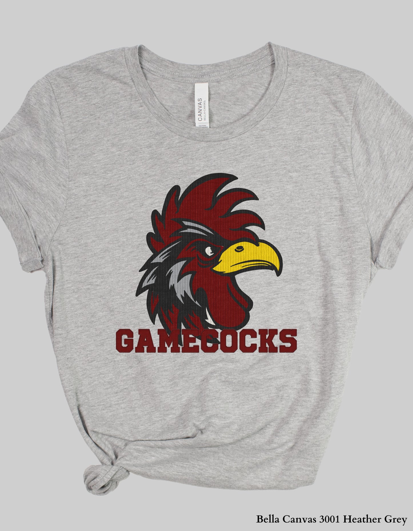 Gamecocks Corduroy Look Shirt or Sweatshirt – Textured Mascot Design (Adult Sizes, South Carolina Game Day Tee)