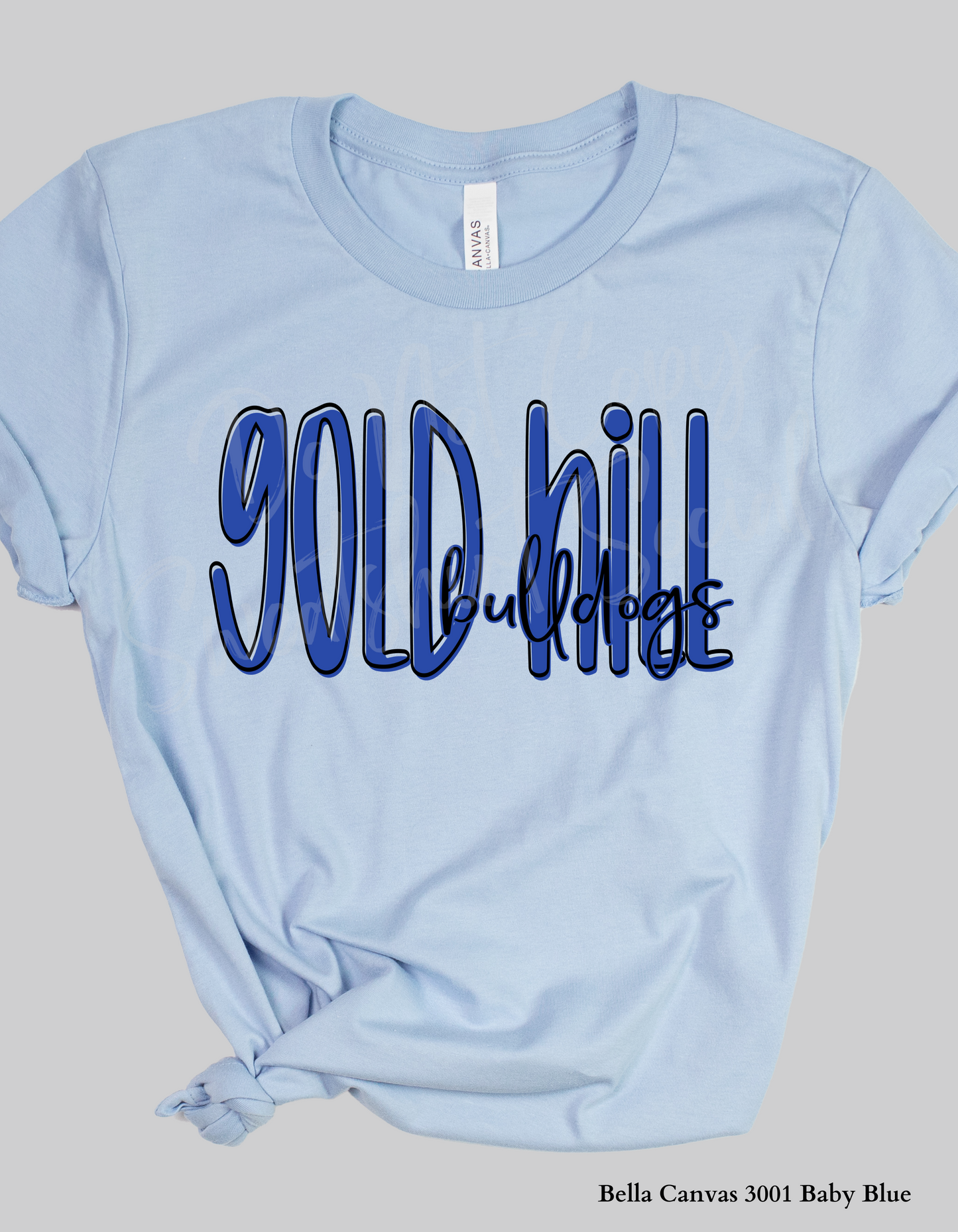 Gold Hill Bulldogs Lettered Look Tee or Sweatshirt – Royal Blue (Adult Sizes)