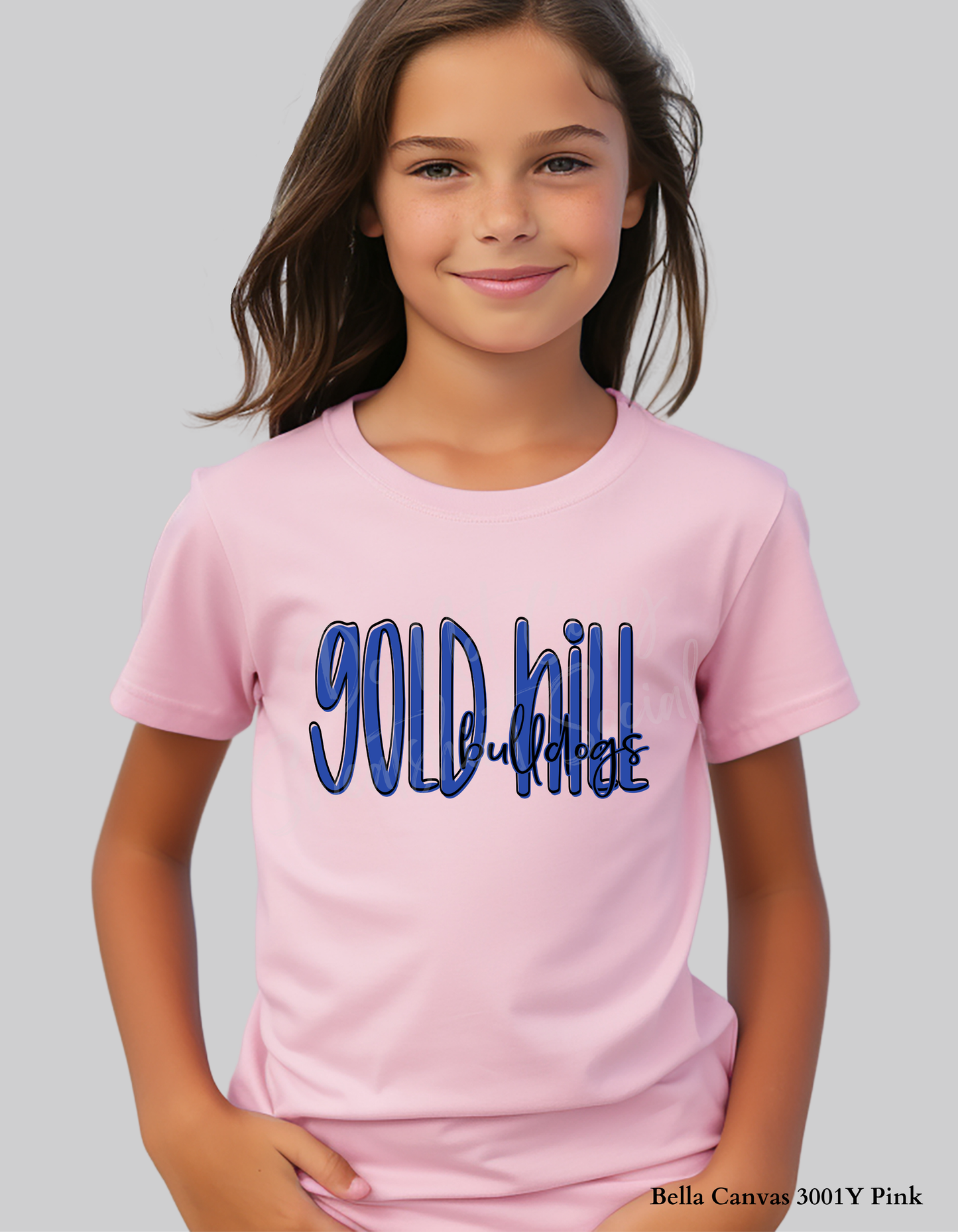 Gold Hill Bulldogs Lettered Look Tee – Royal Blue (Youth Sizes)