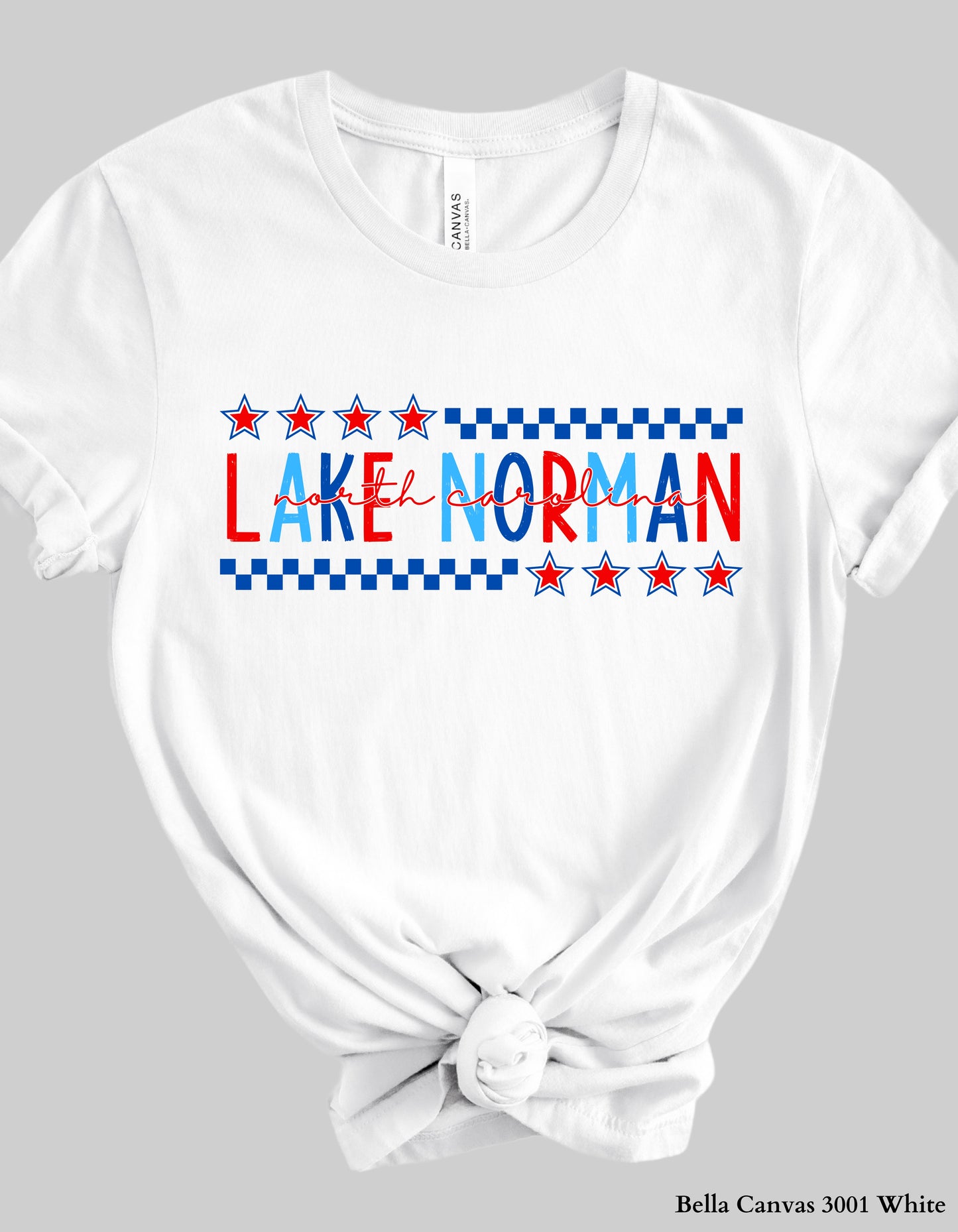 Lake Norman NC Fourth of July Shirt – Patriotic Red, White & Blue Hometown T-Shirt