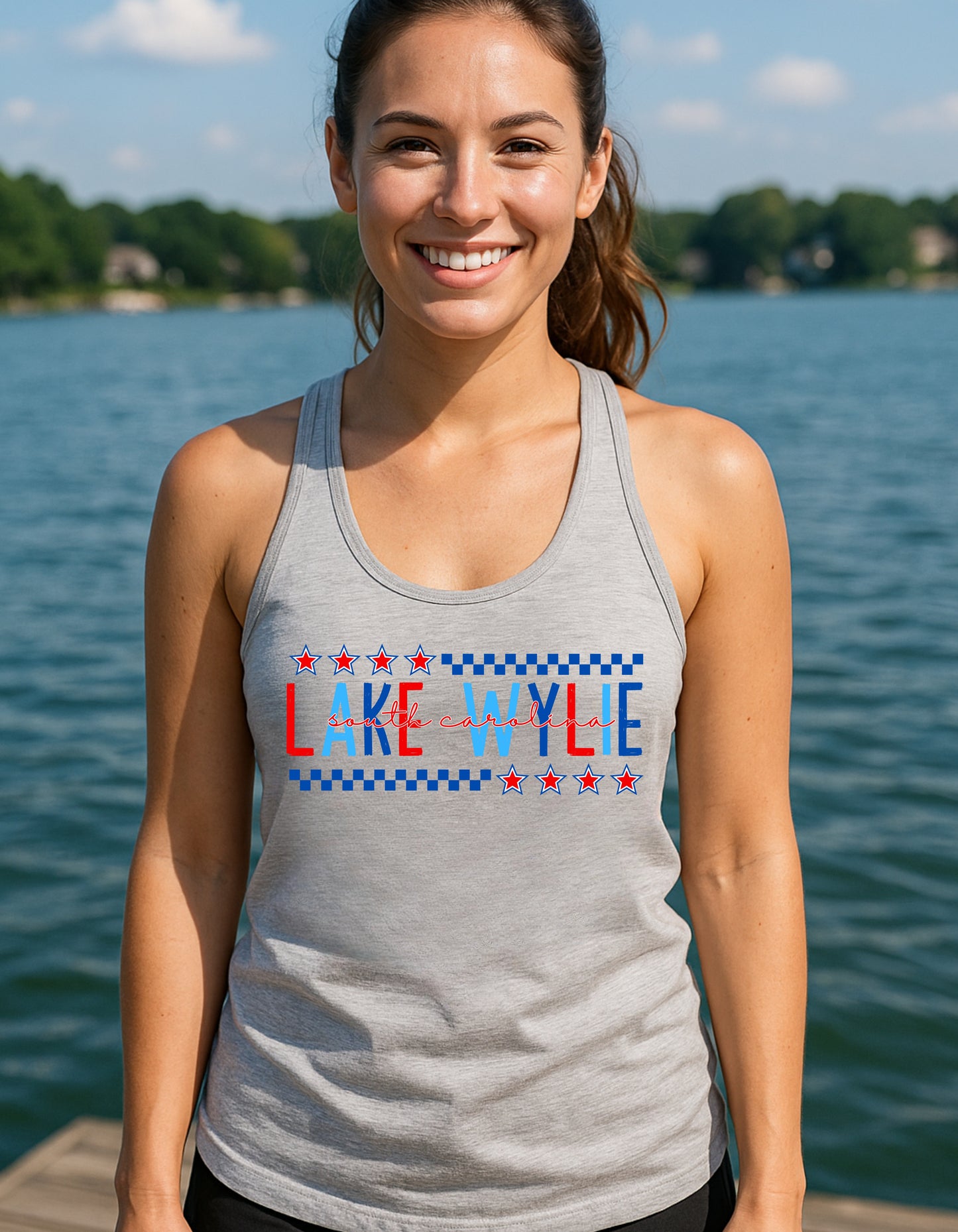 Lake Wylie SC Fourth of July Shirt – Patriotic Red, White & Blue Hometown T-Shirt