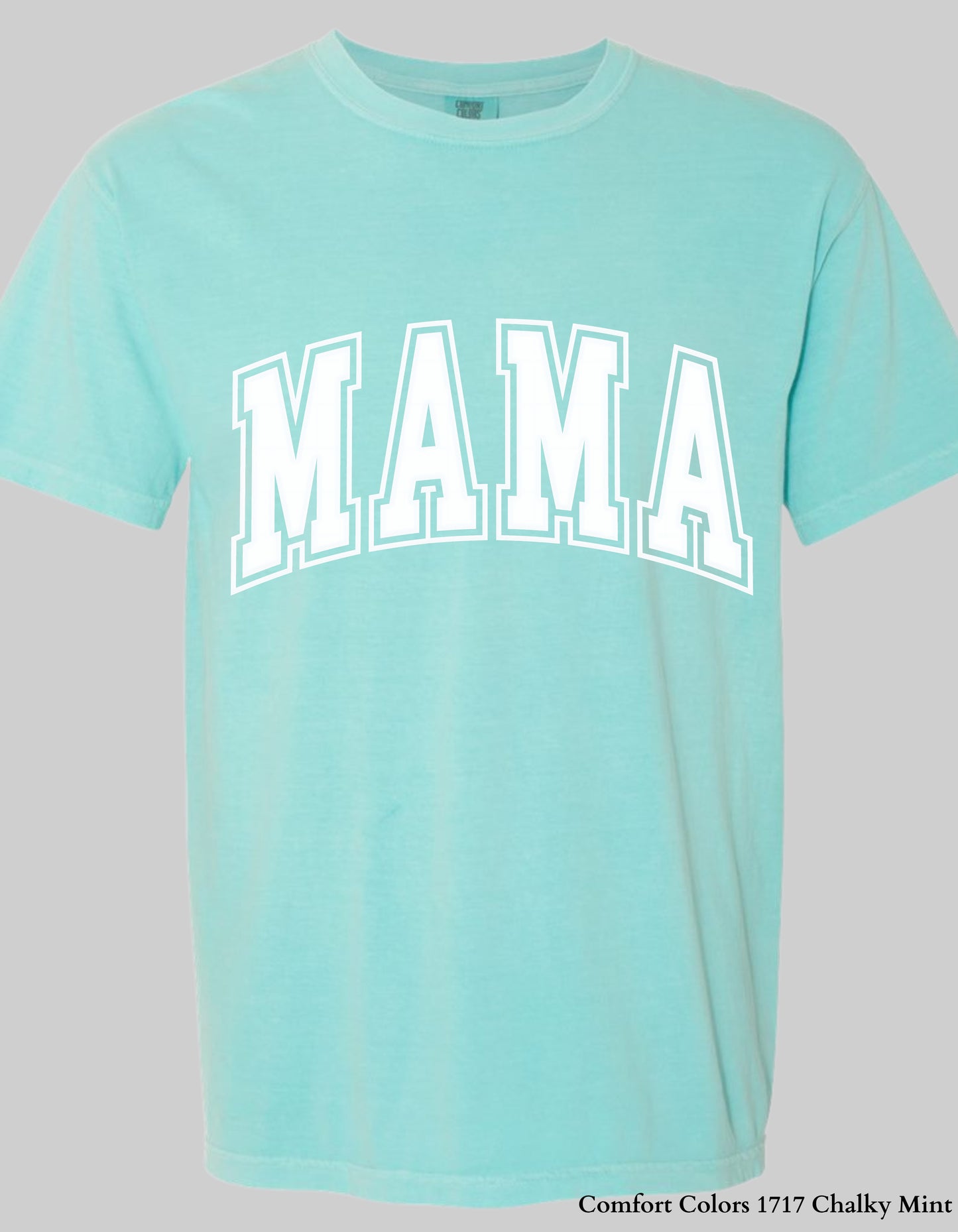 Pastel MAMA Shirt or Sweatshirt – Comfort Colors Mother's Day Gift (Collegiate White Text Design)