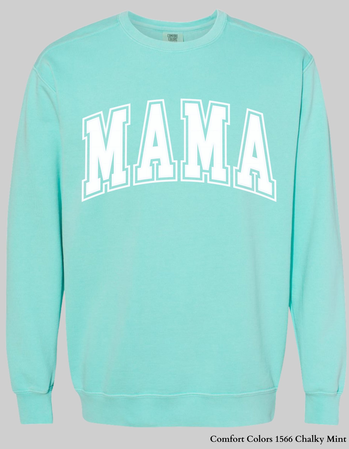 Pastel MAMA Shirt or Sweatshirt – Comfort Colors Mother's Day Gift (Collegiate White Text Design)