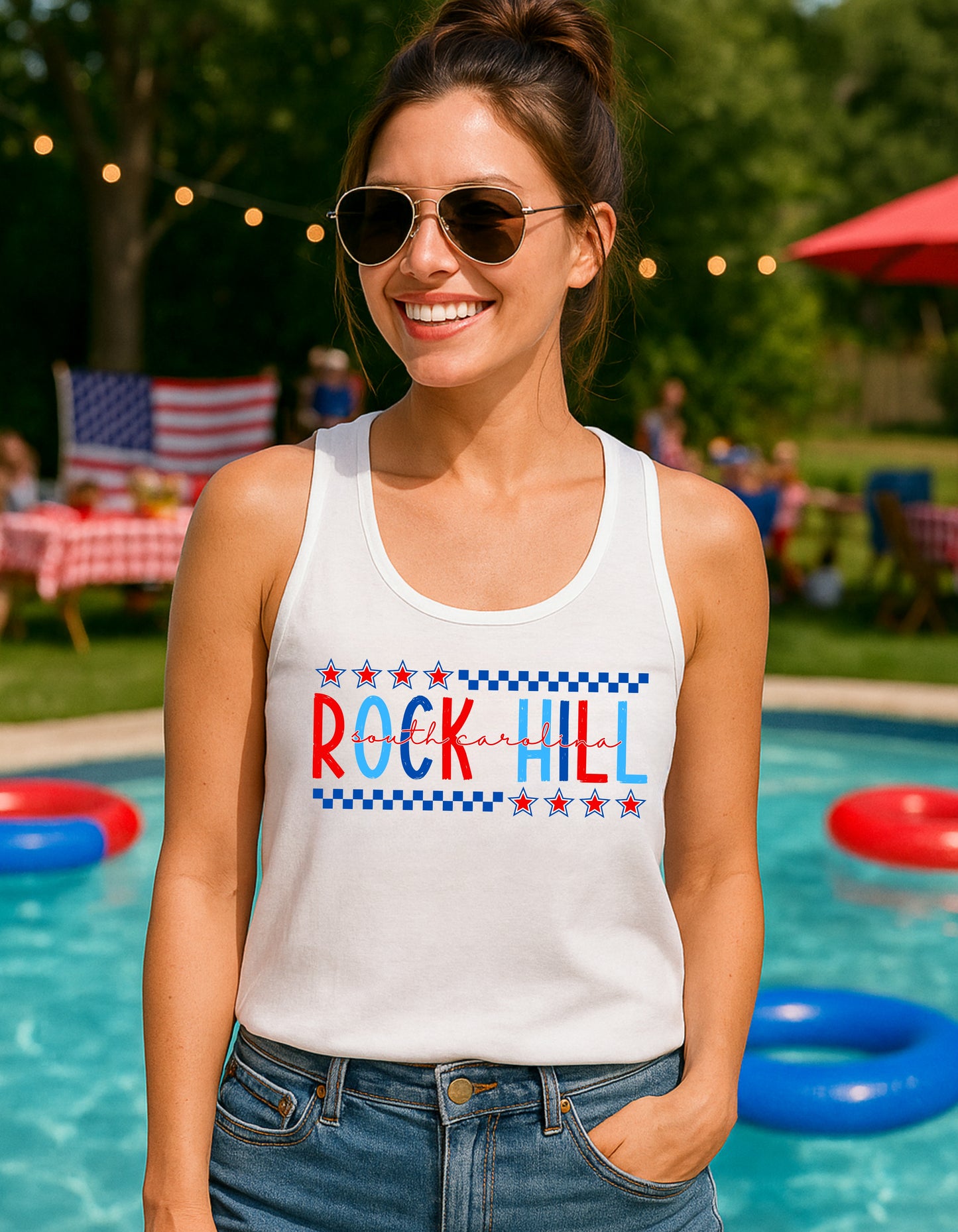 Rock Hill SC Fourth of July Shirt – Patriotic Red, White & Blue Hometown T-Shirt