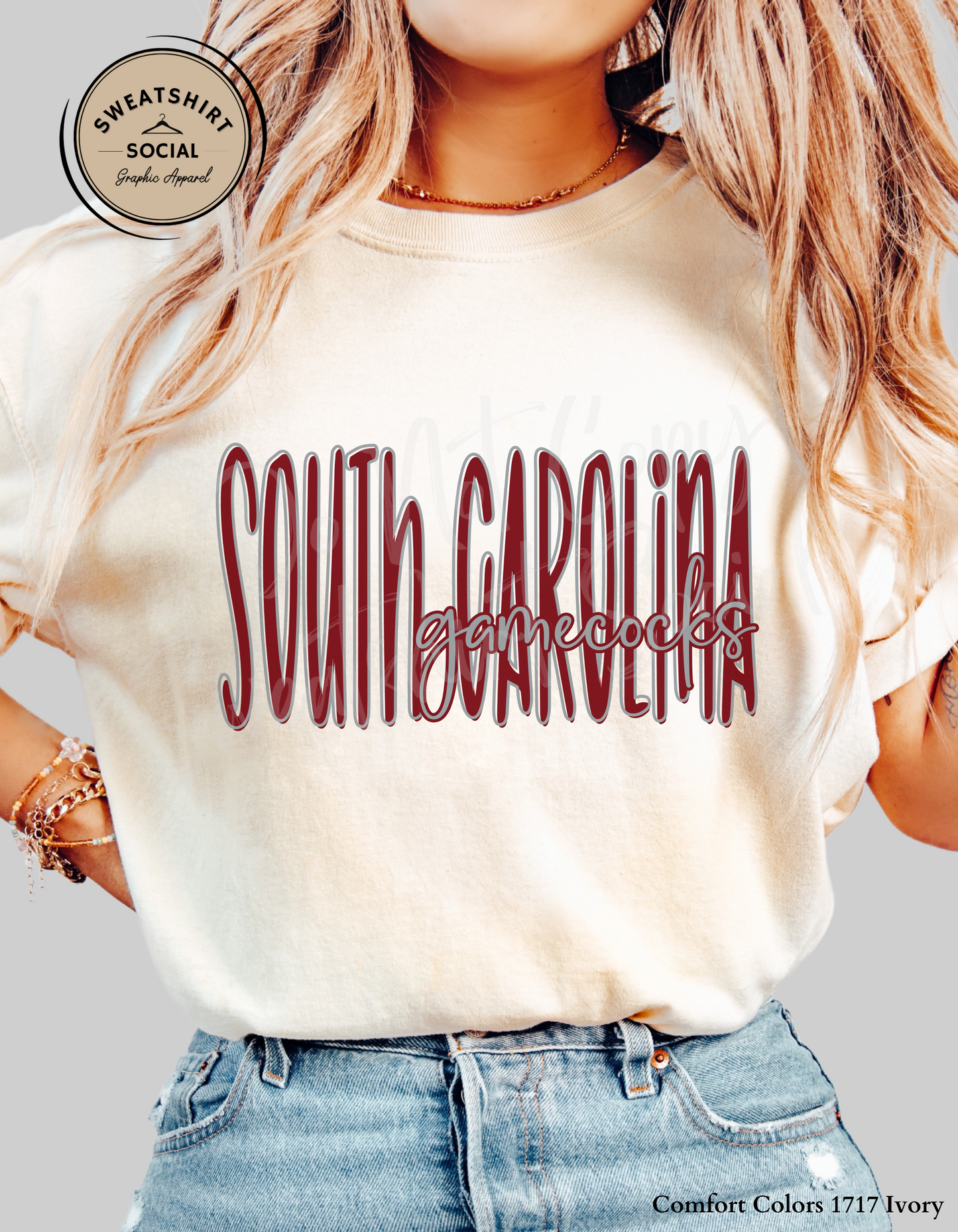 South Carolina Gamecocks Lettered Look Tee or Sweatshirt – Adult Sizes