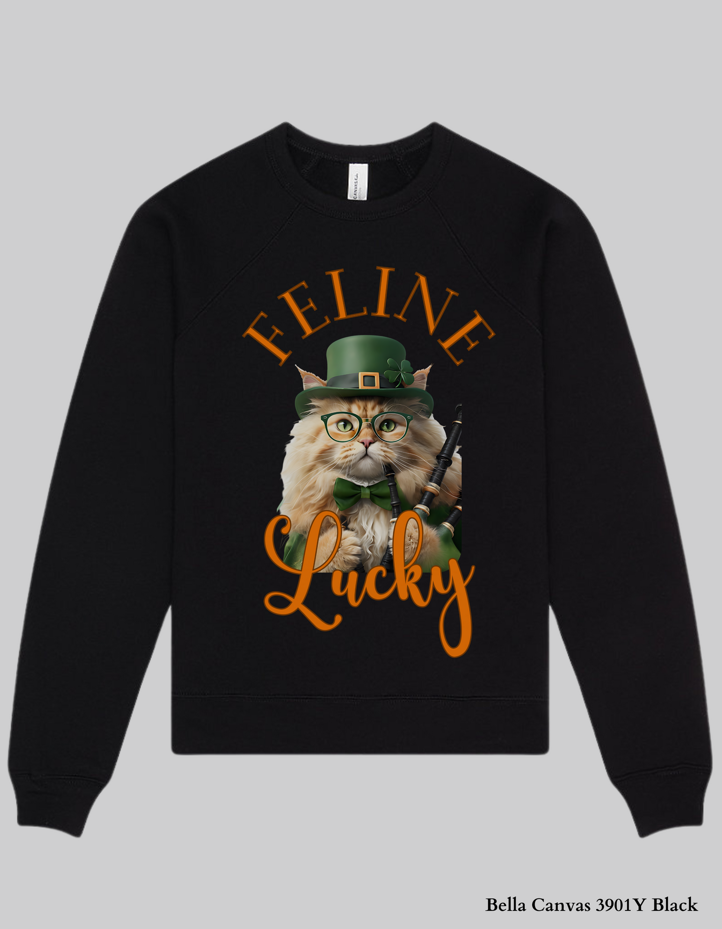 Feline Lucky Kids’ St. Patrick’s Day Shirt & Sweatshirt – Matching Family Option! 🍀🐱