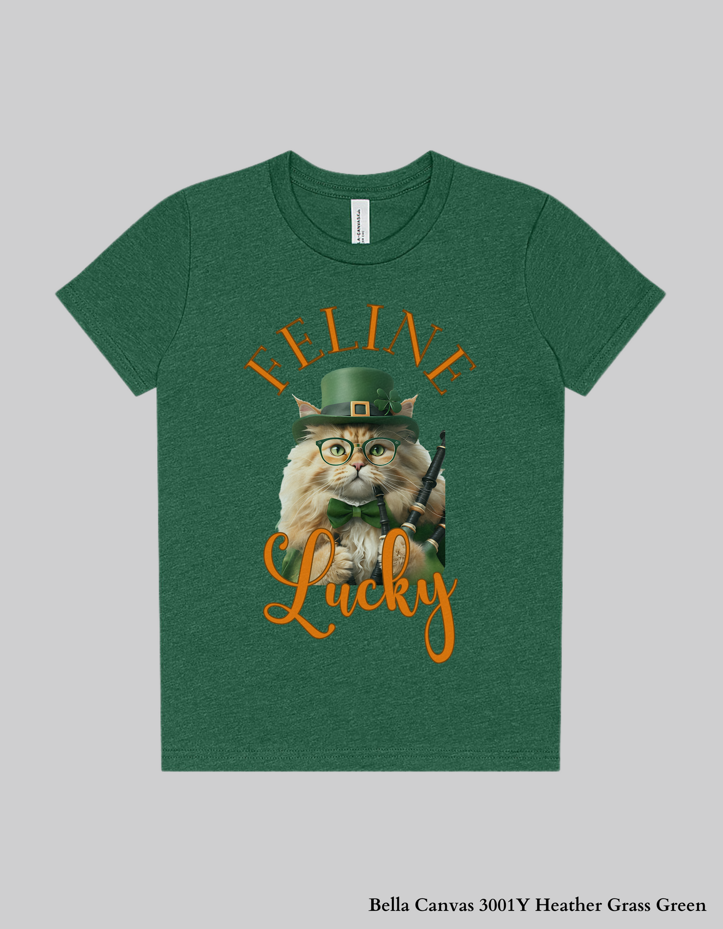 Feline Lucky Kids’ St. Patrick’s Day Shirt & Sweatshirt – Matching Family Option! 🍀🐱
