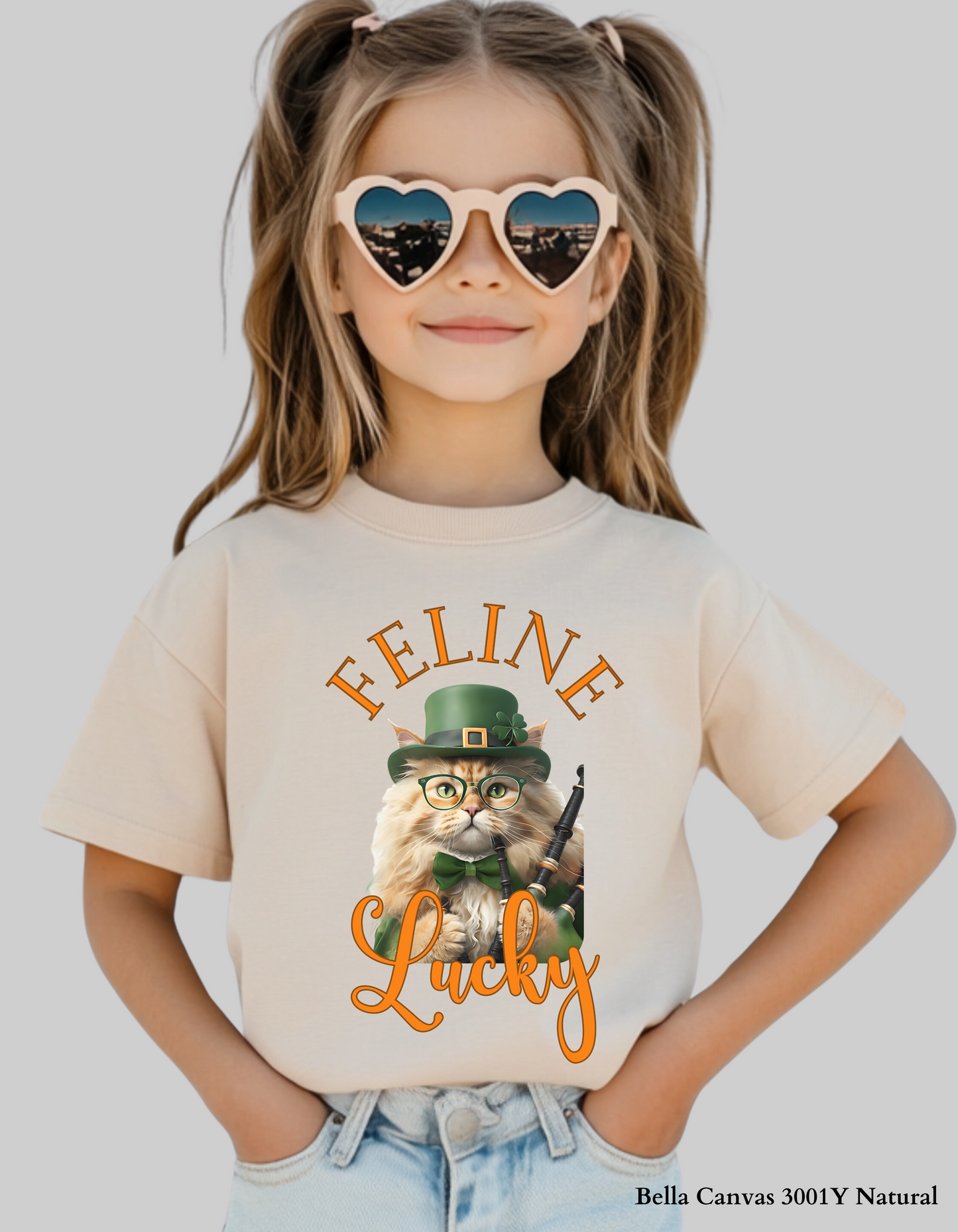 Feline Lucky Kids’ St. Patrick’s Day Shirt & Sweatshirt – Matching Family Option! 🍀🐱