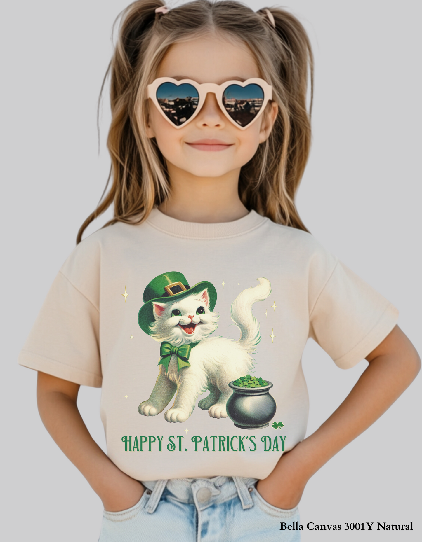 Lucky Kitty St. Patrick’s Day Shirt & Sweatshirt for Kids ☘️🐱