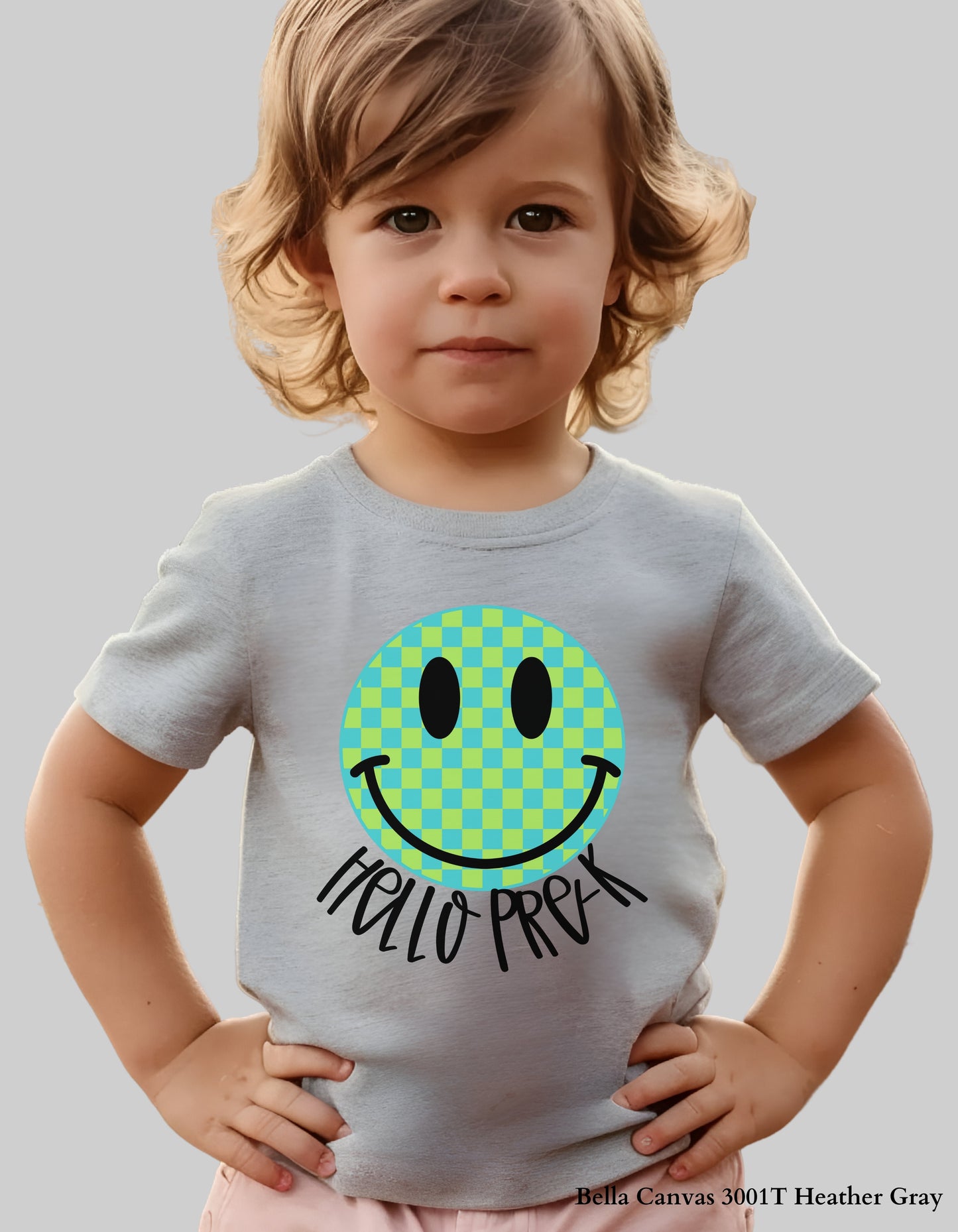 Green Checkerboard Smile Grade Shirt for Kids – Back to School Tee (Pre-K to 5th Grade)