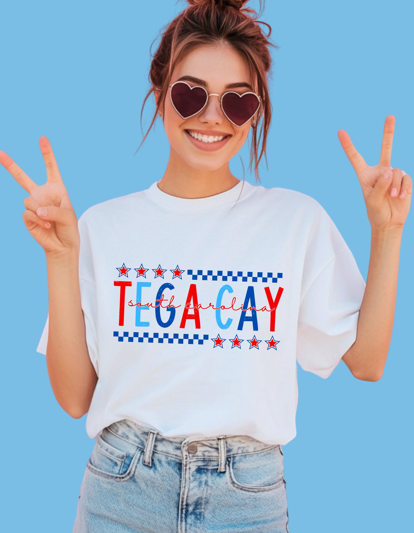 Tega Cay SC Fourth of July Shirt – Patriotic Red, White & Blue Hometown T-Shirt