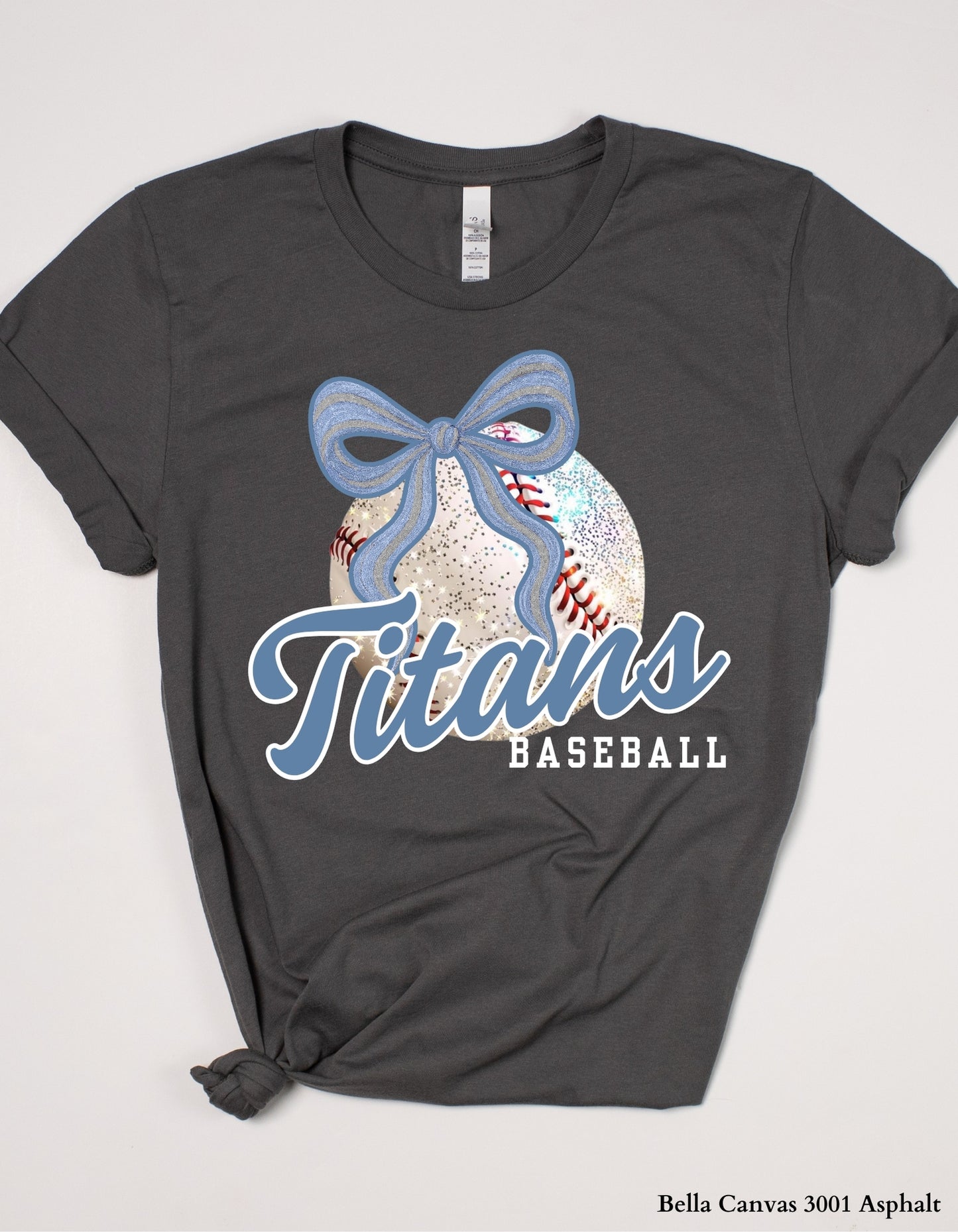 Titans Baseball Tee or Sweatshirt – Blue Bow Spirit Design (Adult Sizes)