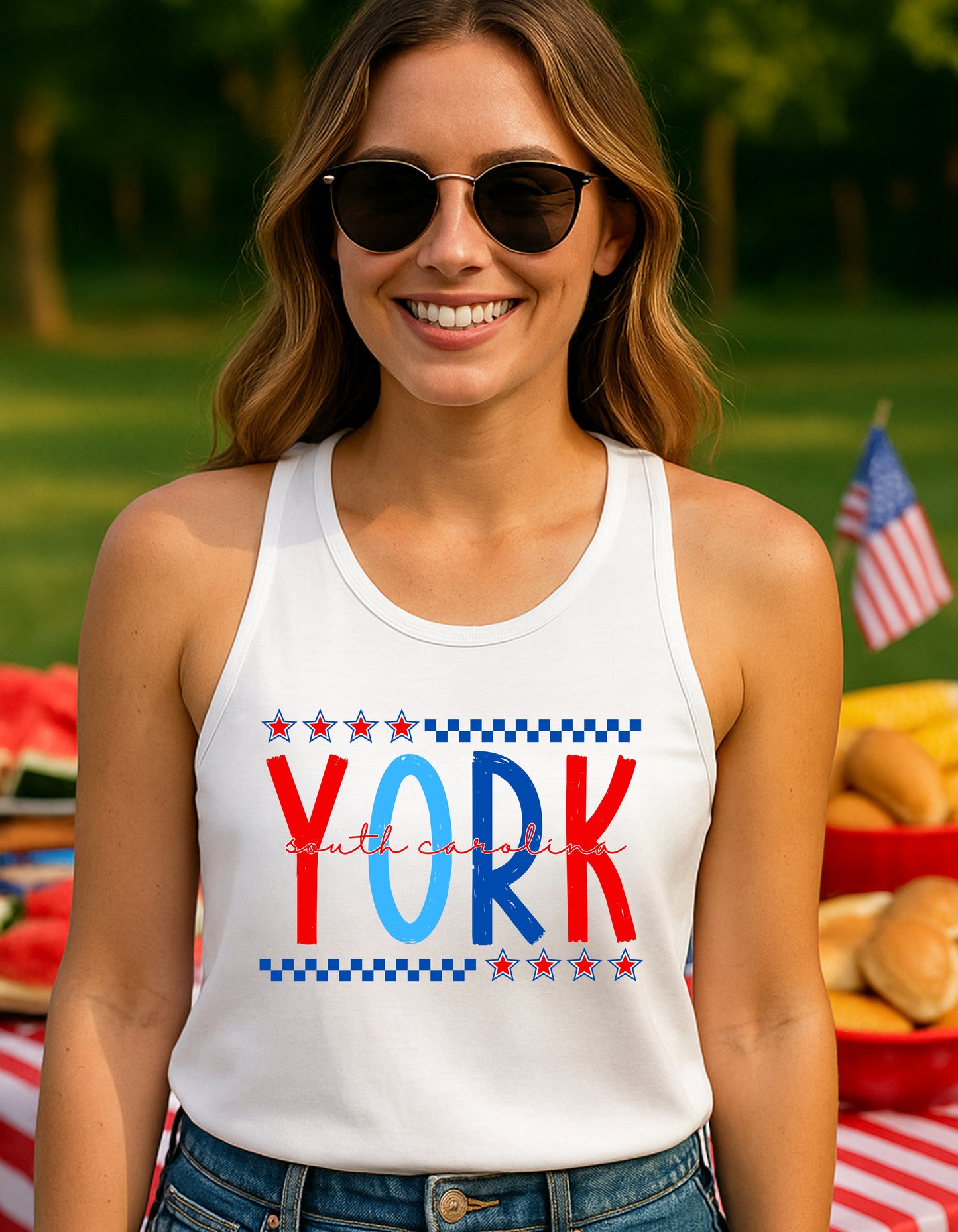 York SC Fourth of July Shirt – Patriotic Red, White & Blue Hometown T-Shirt