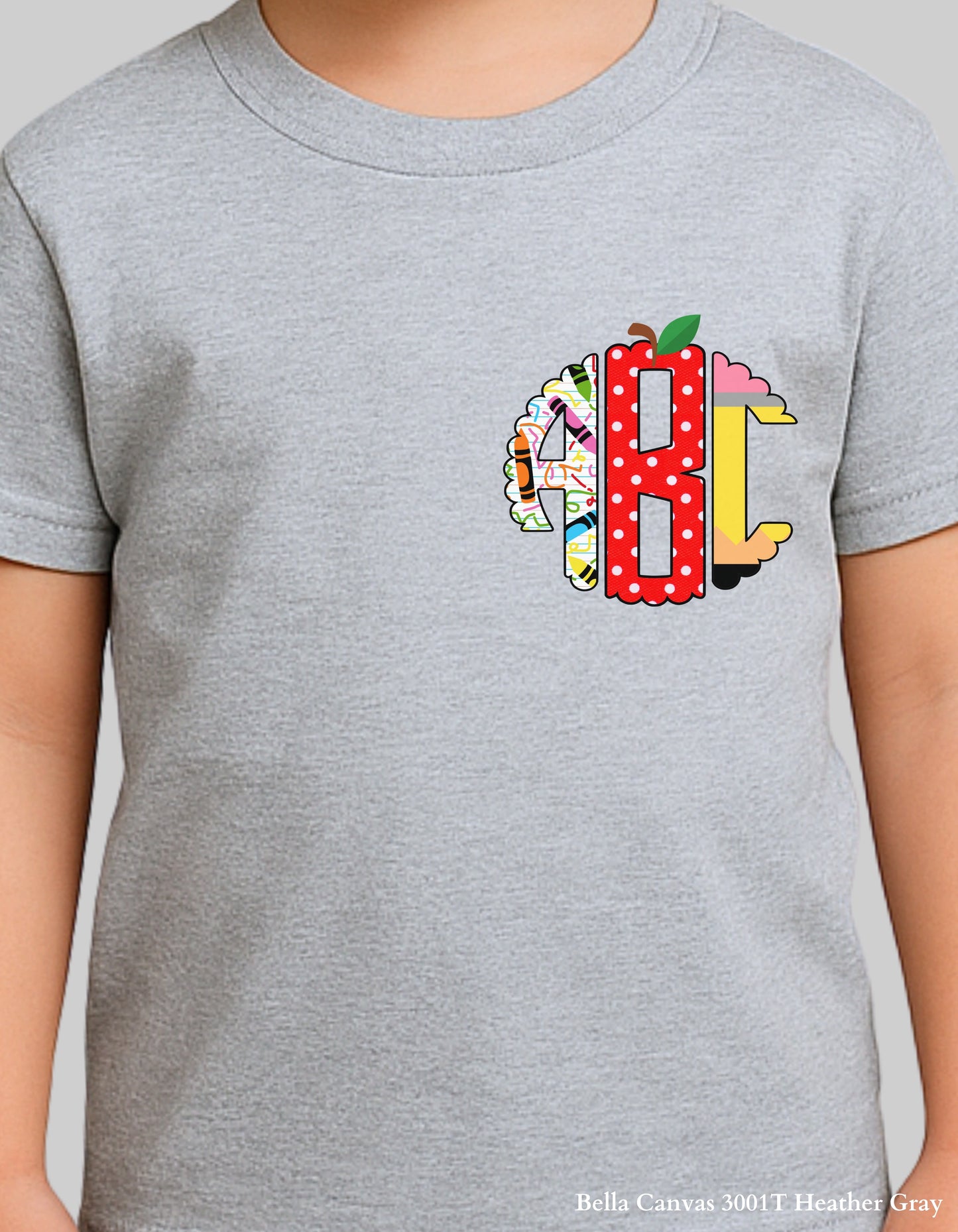 Custom ABC Pocket Monogram Shirt – Personalized Kids Back to School Design (Youth & Toddler Sizes)