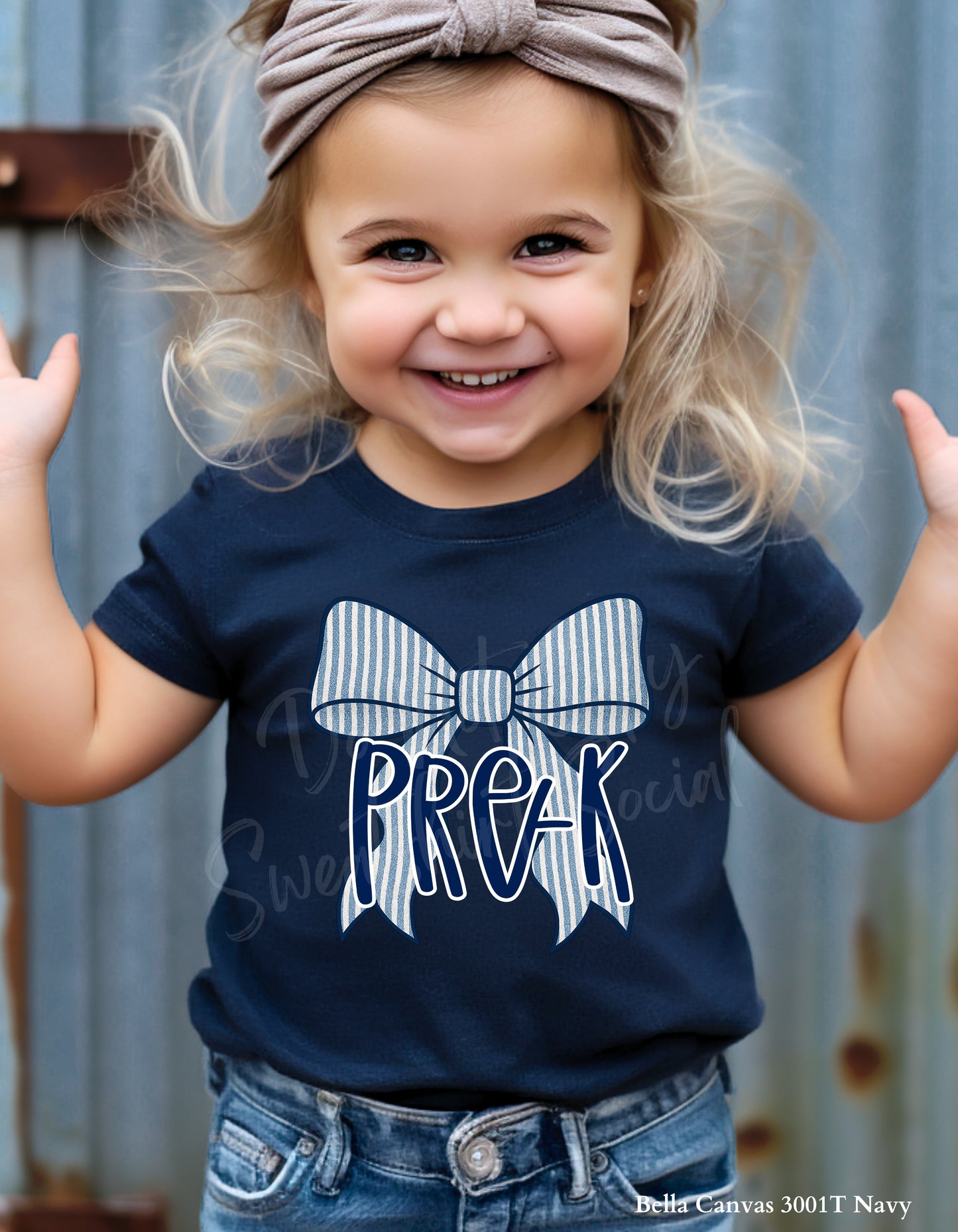 Blue Bow Grade Level Shirt – Girly Back to School Tee (Youth & Toddler Sizes, Pre-K to 5th Grade)