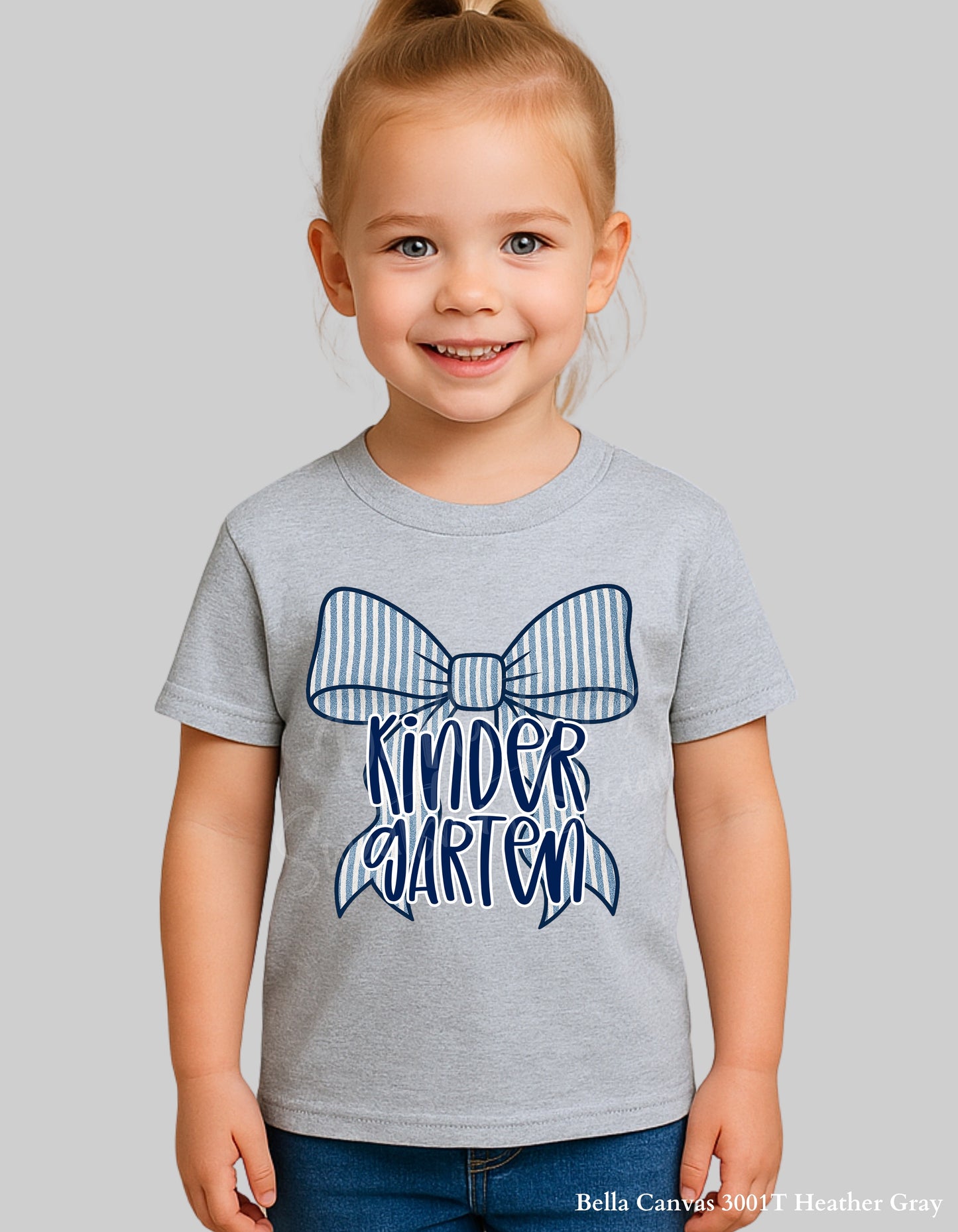 Blue Bow Grade Level Shirt – Girly Back to School Tee (Youth & Toddler Sizes, Pre-K to 5th Grade)