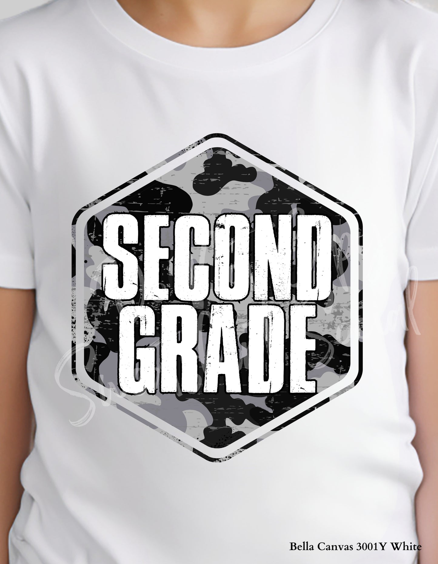Camo Grade Level Shirt – Black & Gray Distressed Design for Back to School (Toddler & Youth Sizes)