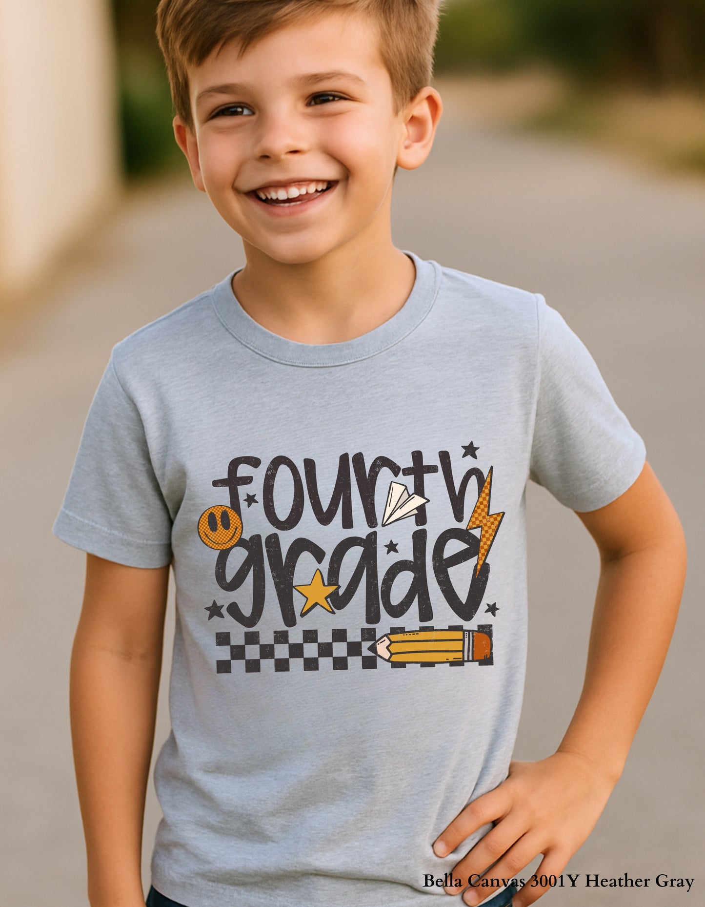 Checkerboard Grade Level Shirt – Retro Cool Back to School Tee (Toddler & Youth Sizes, Pre-K to 5th Grade)