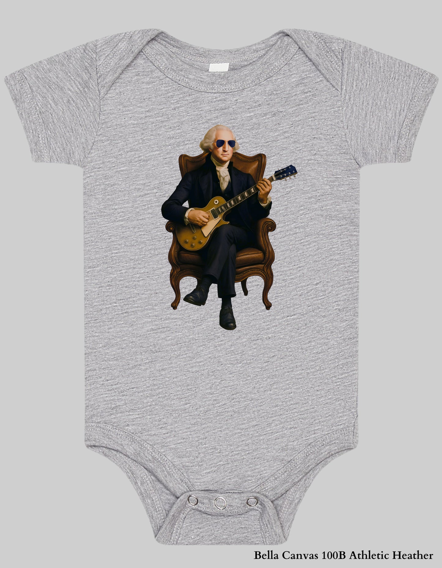 Kids George Washington Guitar Shirt – Funny Patriotic Graphic Tee (Founding Fathers Rock Series)