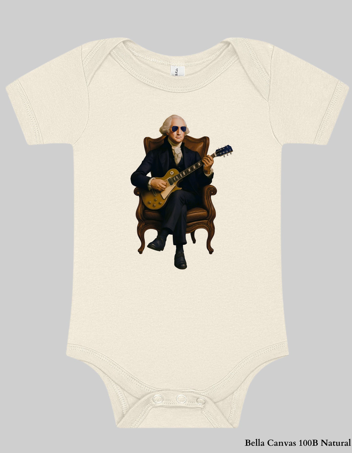 Kids George Washington Guitar Shirt – Funny Patriotic Graphic Tee (Founding Fathers Rock Series)