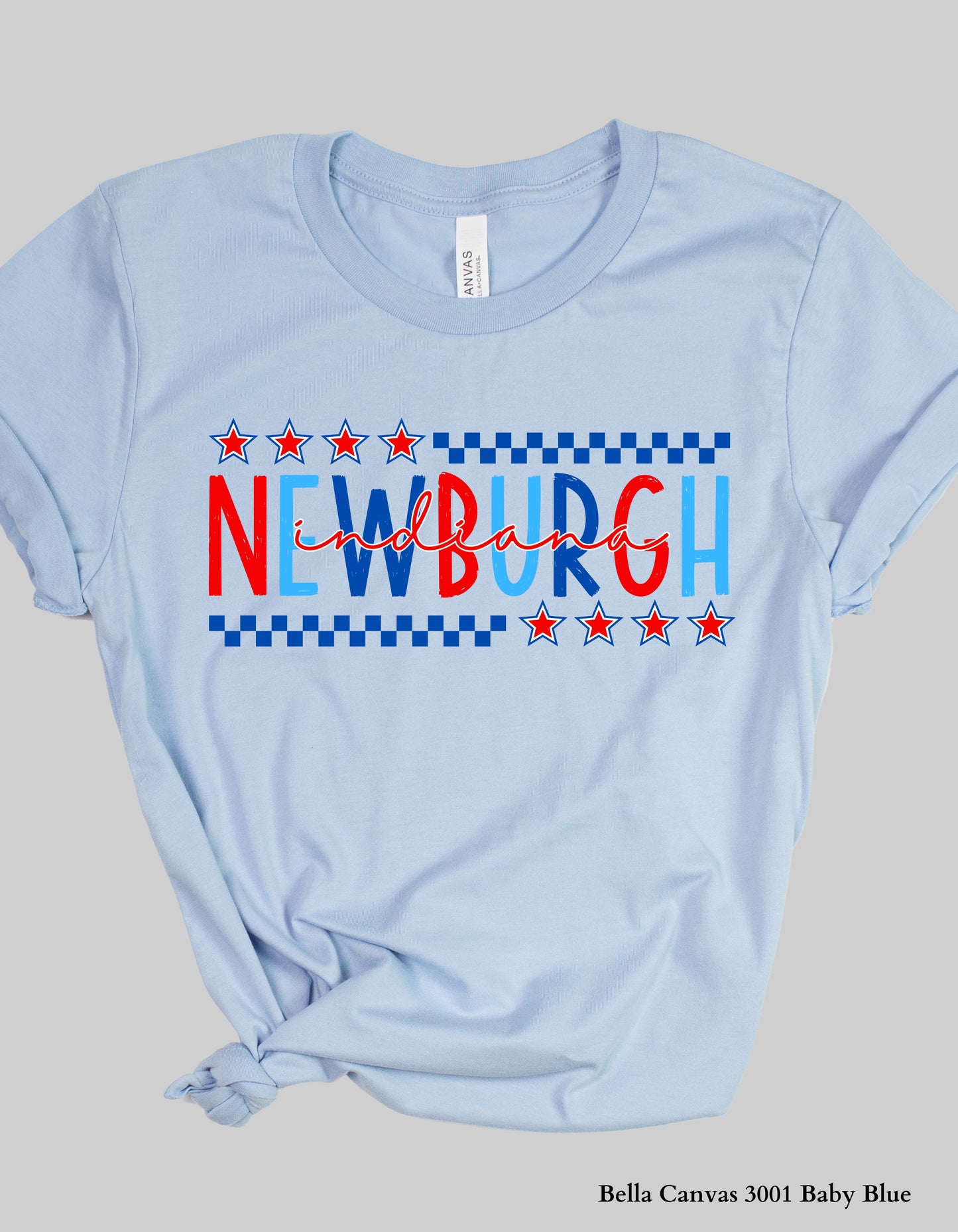 Newburgh IN Fourth of July Shirt – Patriotic Red, White & Blue Hometown T-Shirt or Tank