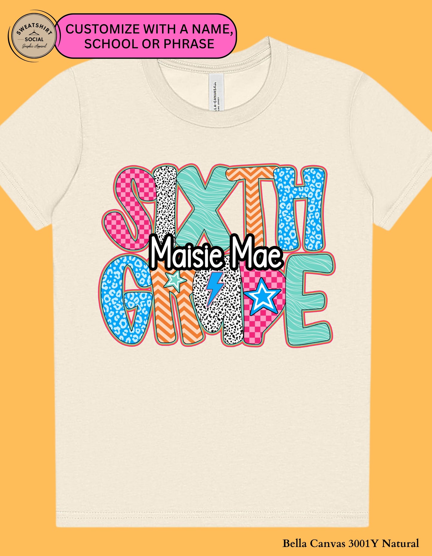Pink Dot Grade Shirt for Kids – Custom Back to School Tee (Kindergarten to 8th Grade)