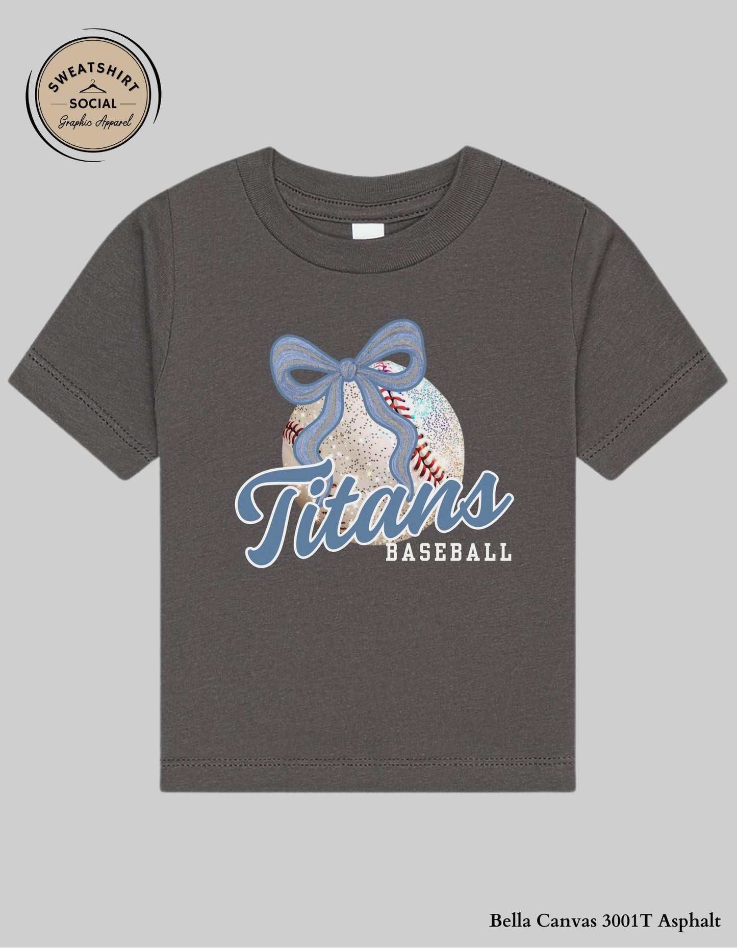 Titans Baseball Tee or Sweatshirt – Blue Bow Spirit Design (Youth Sizes)