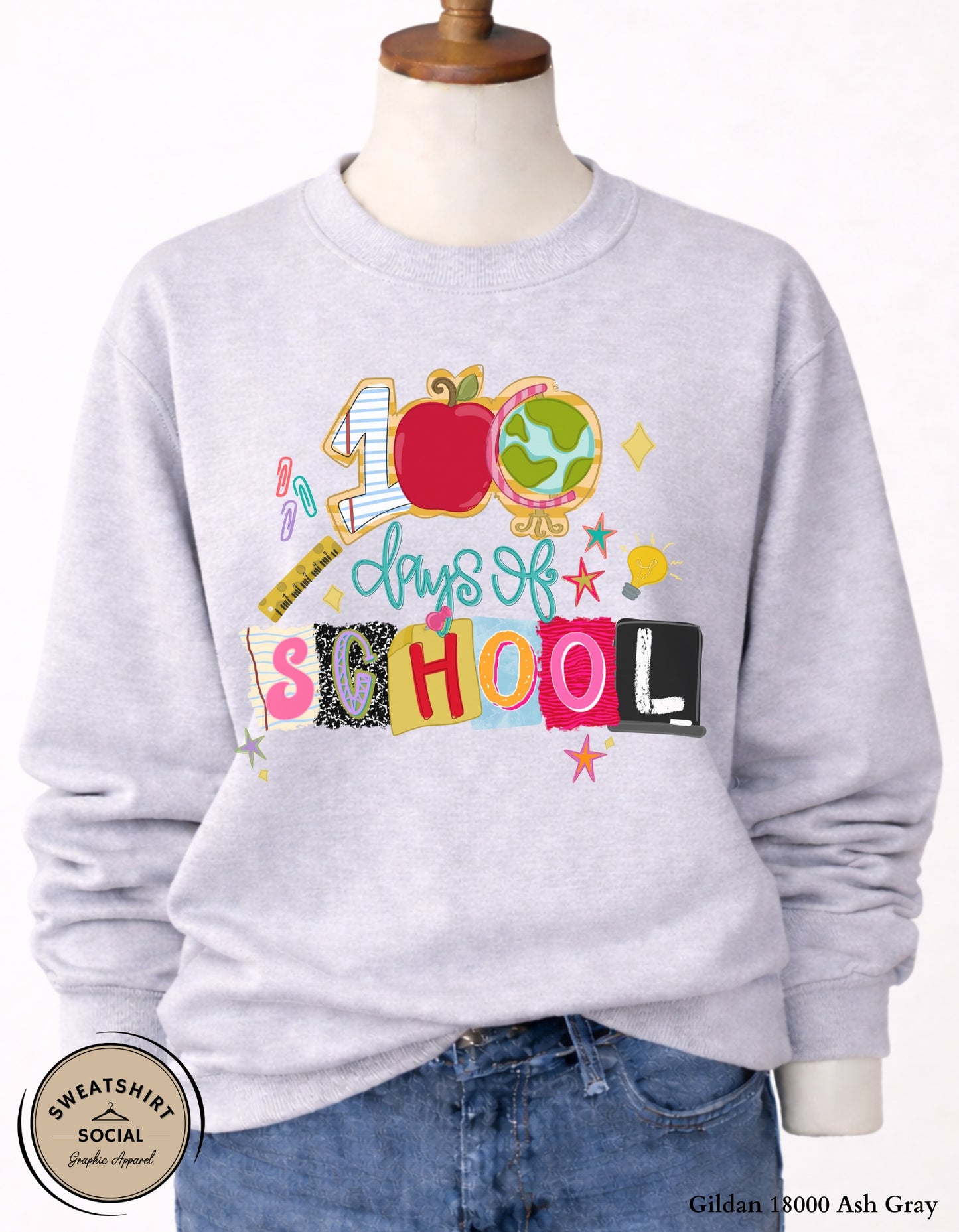 100th Day Celebration Shirt – Colorful Classroom Design (Adult Sizes S–2XL)