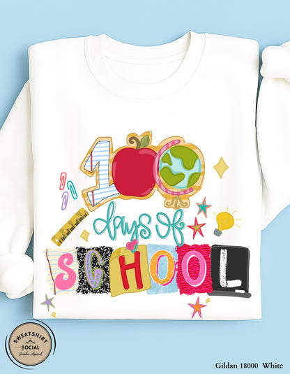 100th Day Celebration Shirt – Colorful Classroom Design (Adult Sizes S–2XL)