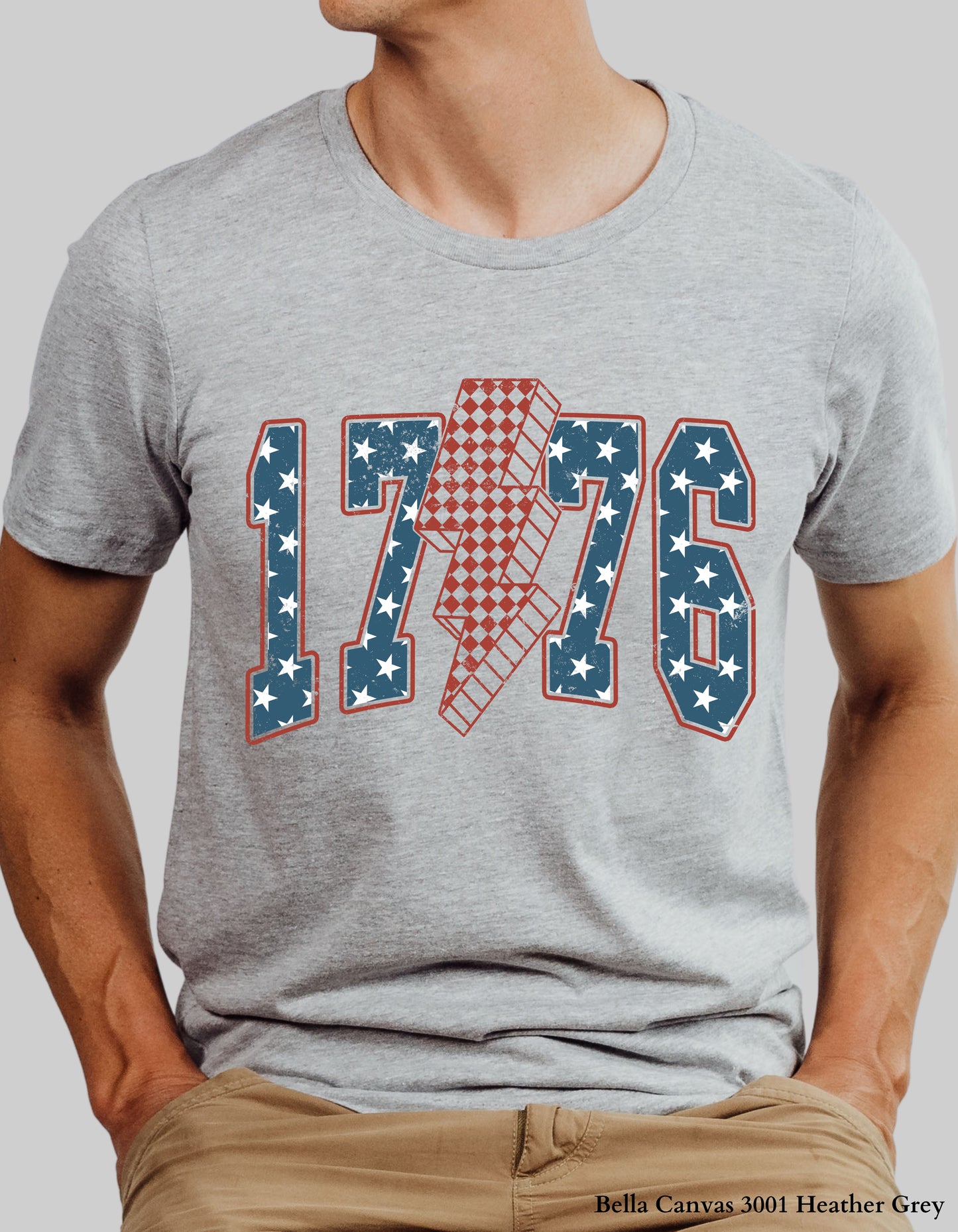 1776 Lightning Bolt USA T-Shirt or Sweatshirt – Vintage Distressed 4th of July Patriotic Graphic Tee