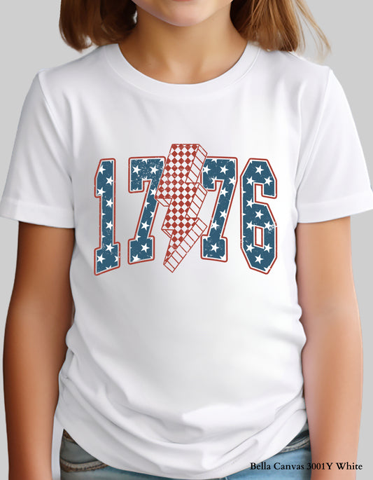 Kids 1776 Lightning Bolt Shirt or Sweatshirt – Patriotic 4th of July Matching Family Tee