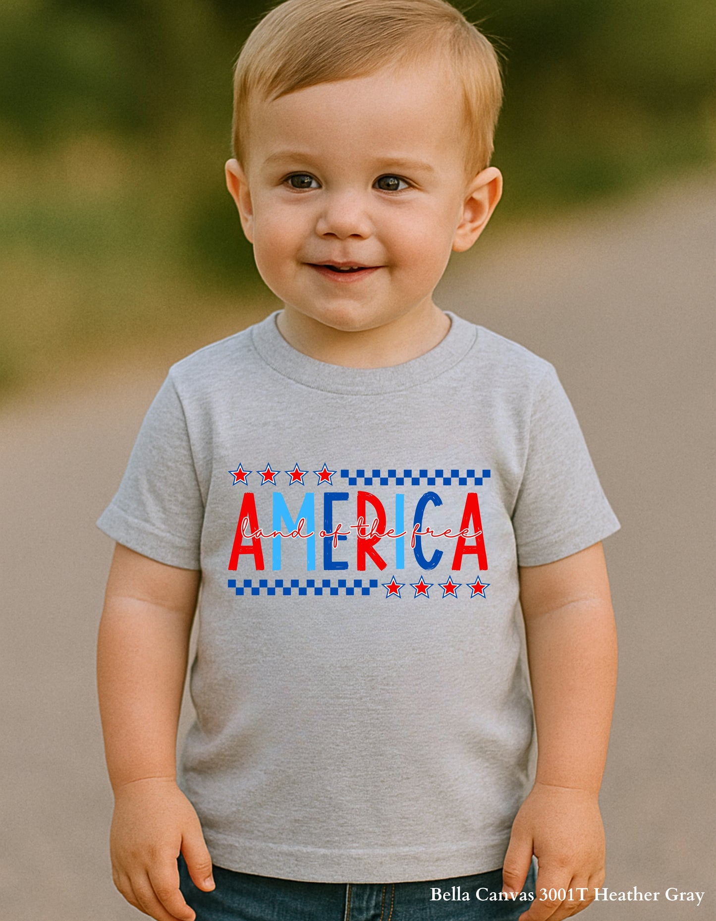 Kids' America – Land of the Free Shirt (Infant, Toddler & Youth Sizes) | Patriotic Red, White & Blue Tee