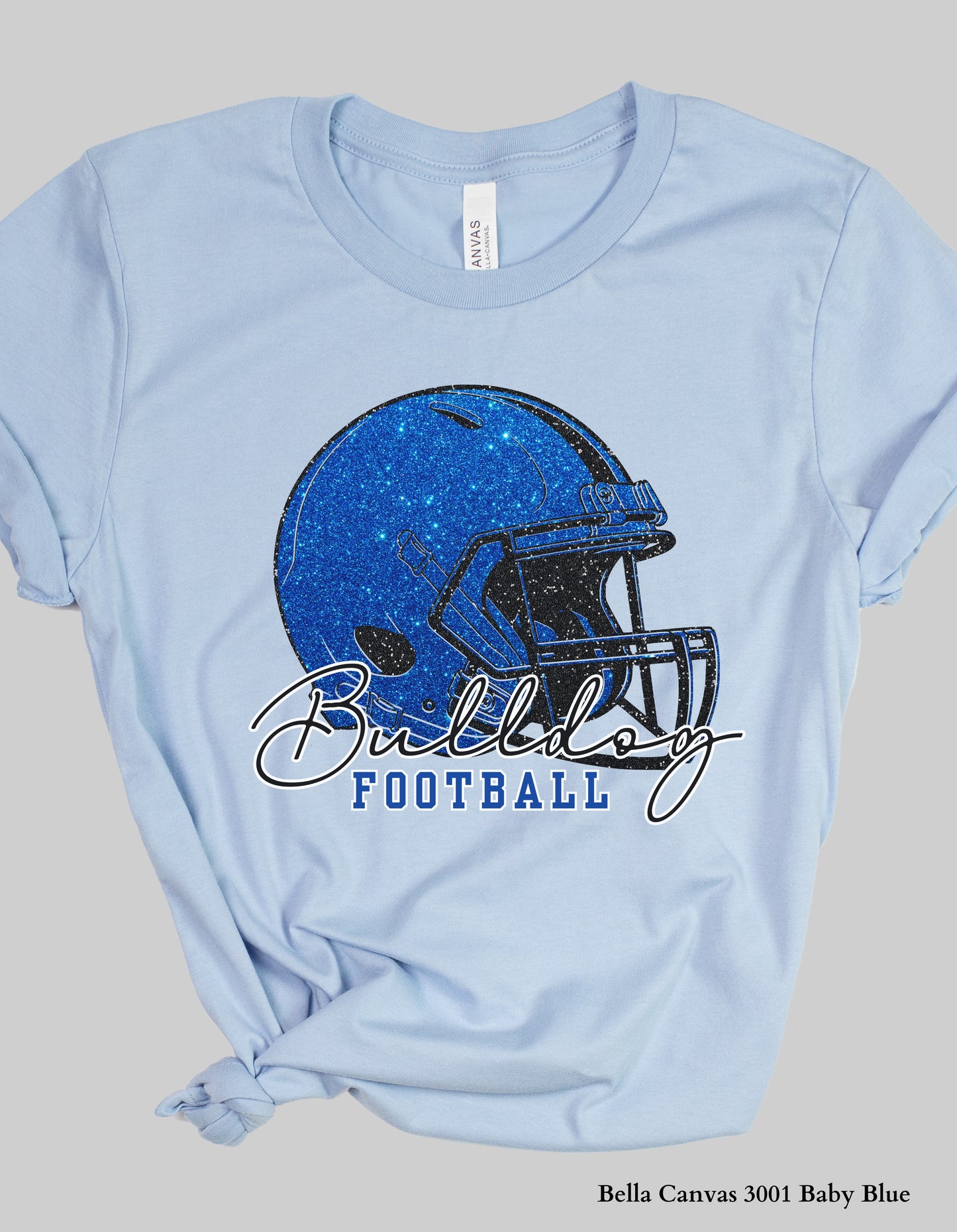 Gold Hill Bulldogs Football Shirt – Faux Glitter Helmet Design (Adult Game Day Tee or Sweatshirt)