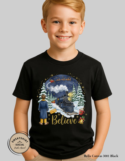 Kids Believe Christmas Sweatshirt – Magical Holiday Train (Infant–Youth Sizes)