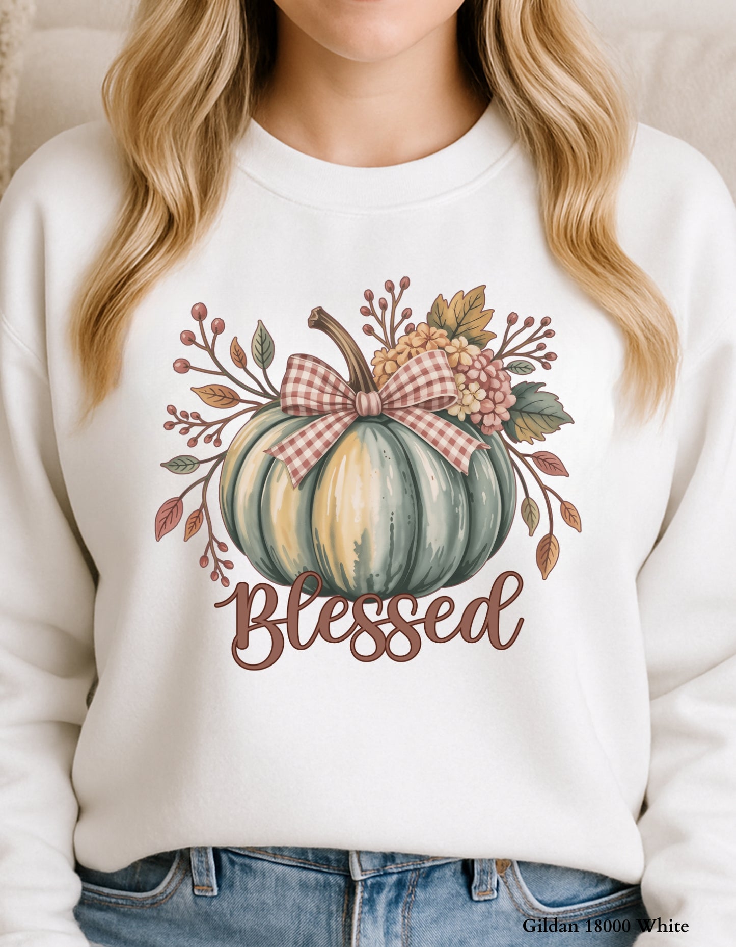 Blessed Pumpkin Shirt – Fall Floral Thanksgiving Tee (Adult Sizes S–2XL)