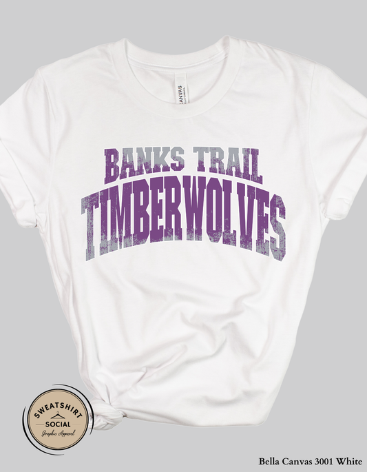 Banks Trail Timberwolves School Spirit Shirt – Vintage Distressed Game Day Tee (Adult Sizes S–2XL)