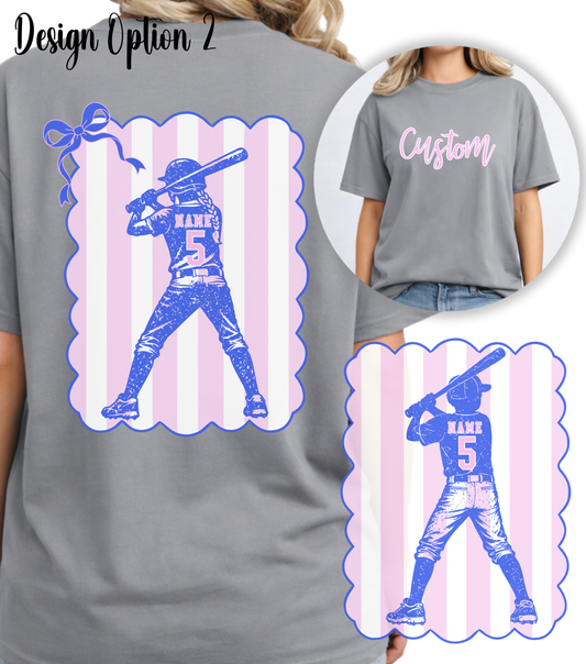 Custom Baseball or Softball Player Shirt or Sweatshirt – Personalized Name & Number Game Day Graphic (Adult Sizes S–2XL)