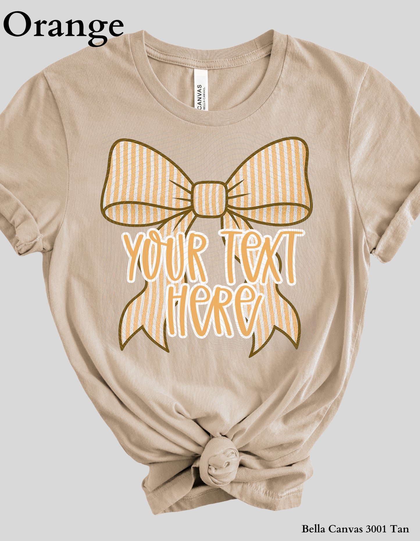 Custom Bow Shirt – Personalized Name or Phrase Tee with Striped Bow Design (Adult Sizes)