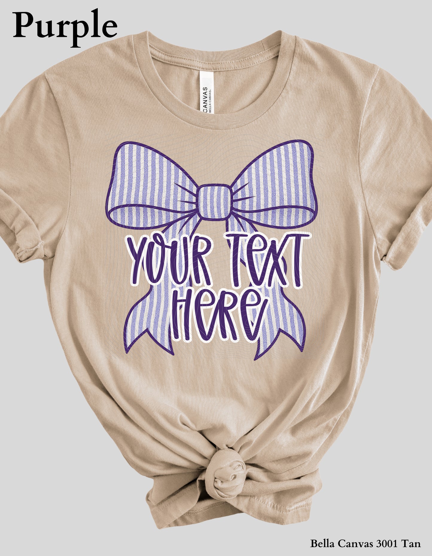 Custom Bow Shirt – Personalized Name or Phrase Tee with Striped Bow Design (Adult Sizes)