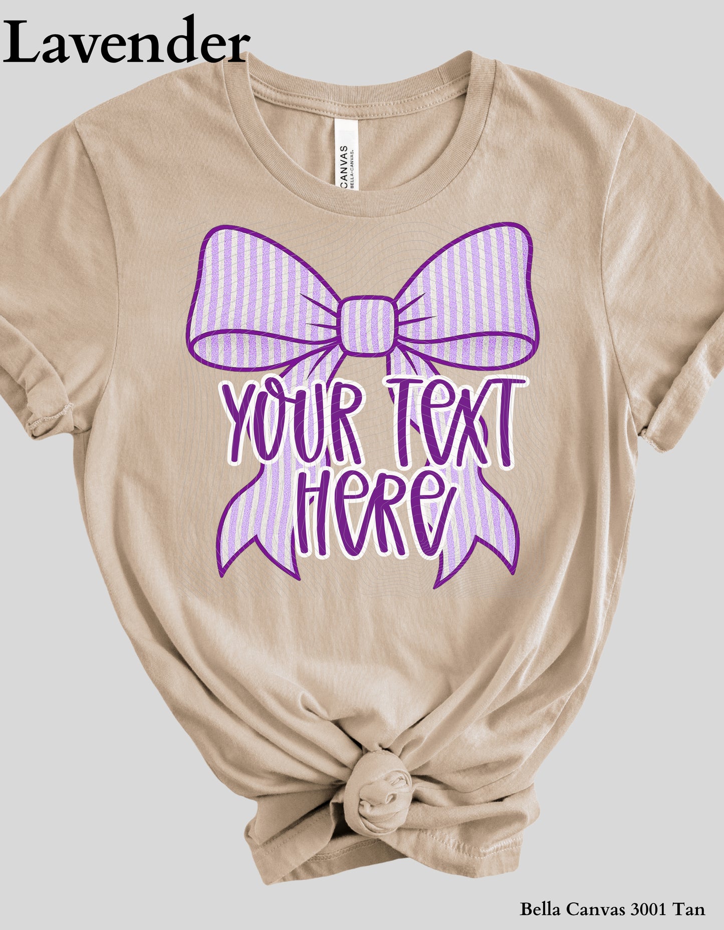 Custom Bow Shirt – Personalized Name or Phrase Tee with Striped Bow Design (Adult Sizes)
