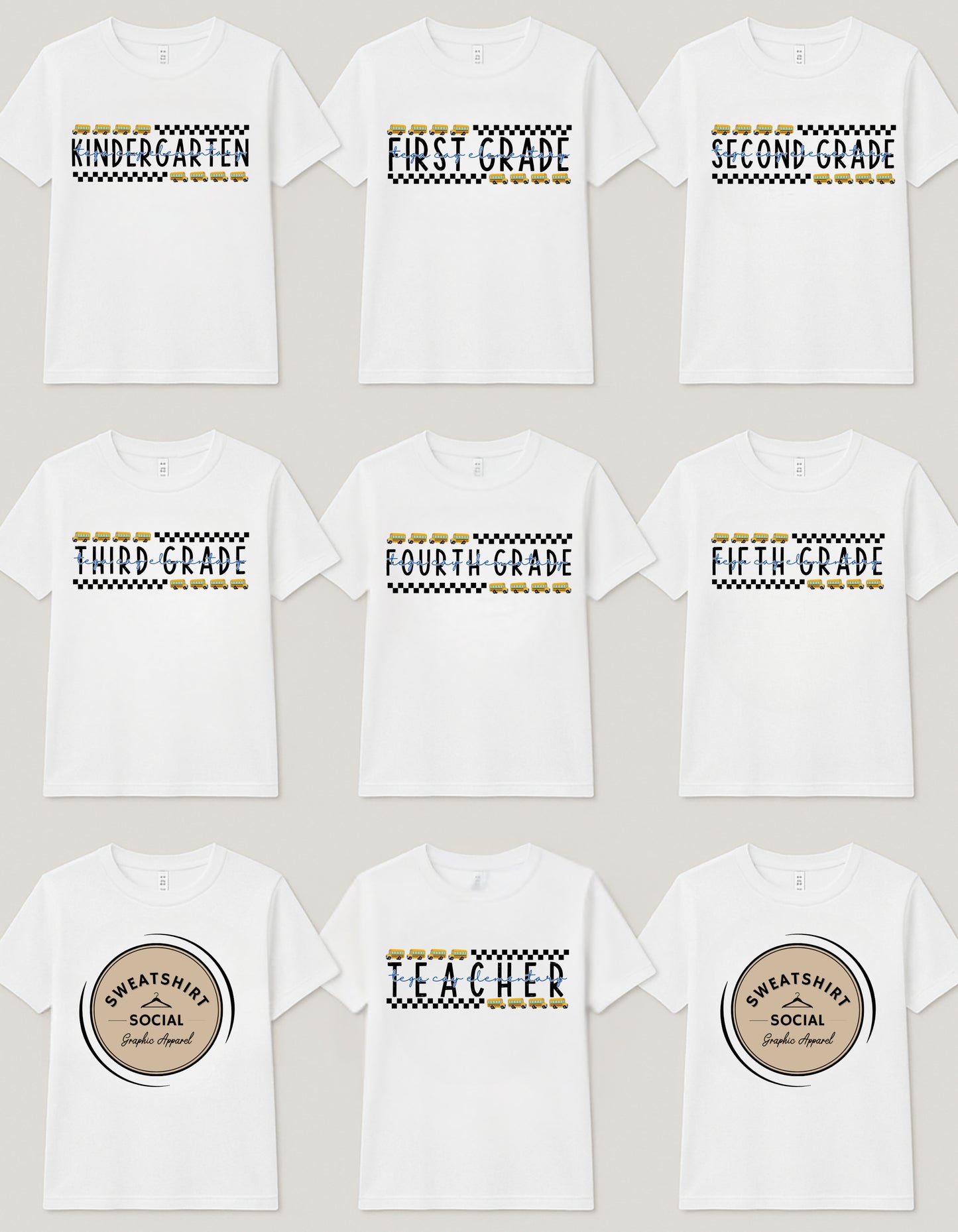 Custom Kids Grade Shirt – School Bus Back to School Tee (Bella+Canvas Toddler & Youth)