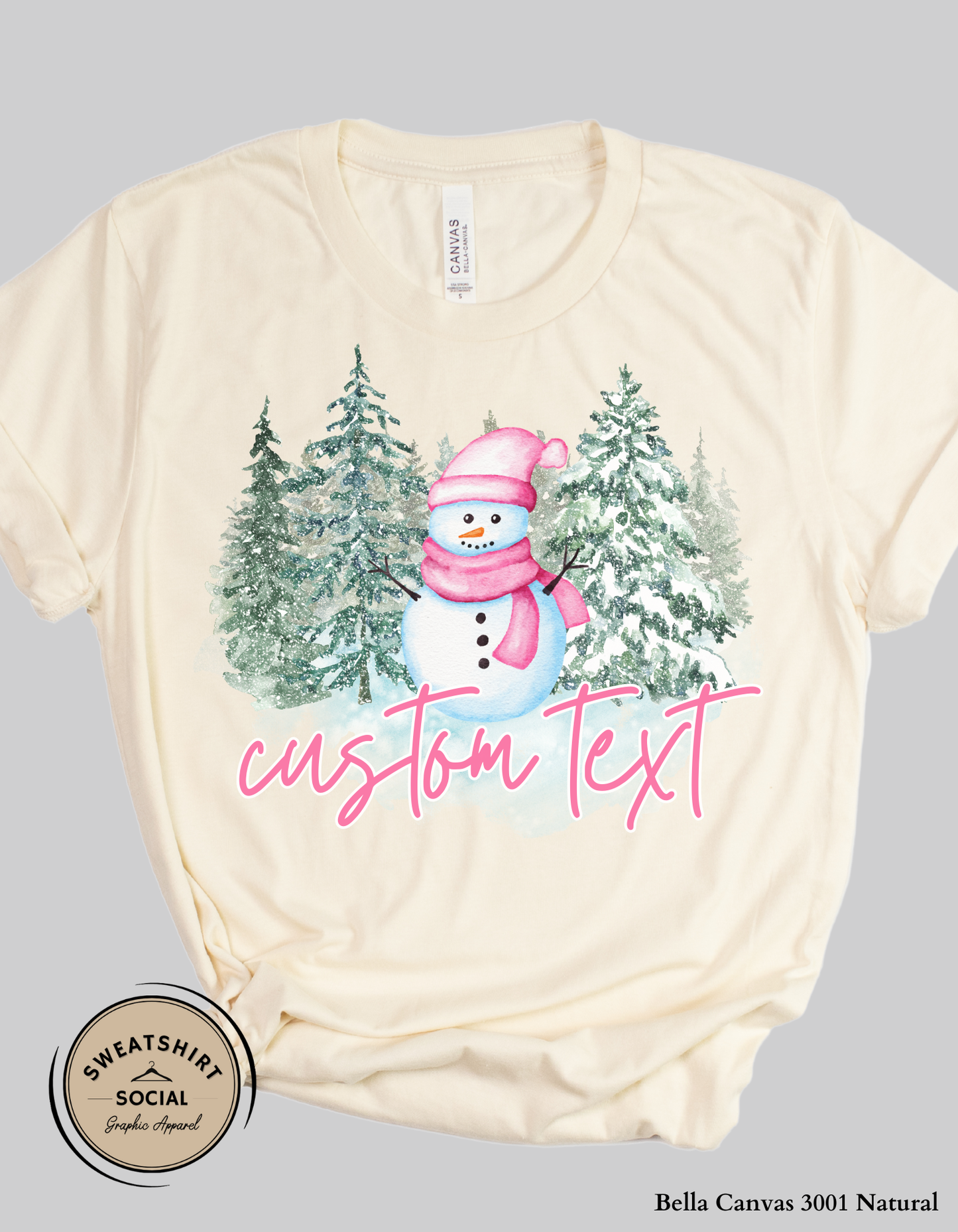 Personalized Snowman Christmas Shirt or Sweatshirt – Custom Name Holiday Design (Adult Sizes S–2XL)