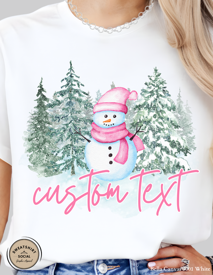 Personalized Snowman Christmas Shirt or Sweatshirt – Custom Name Holiday Design (Adult Sizes S–2XL)